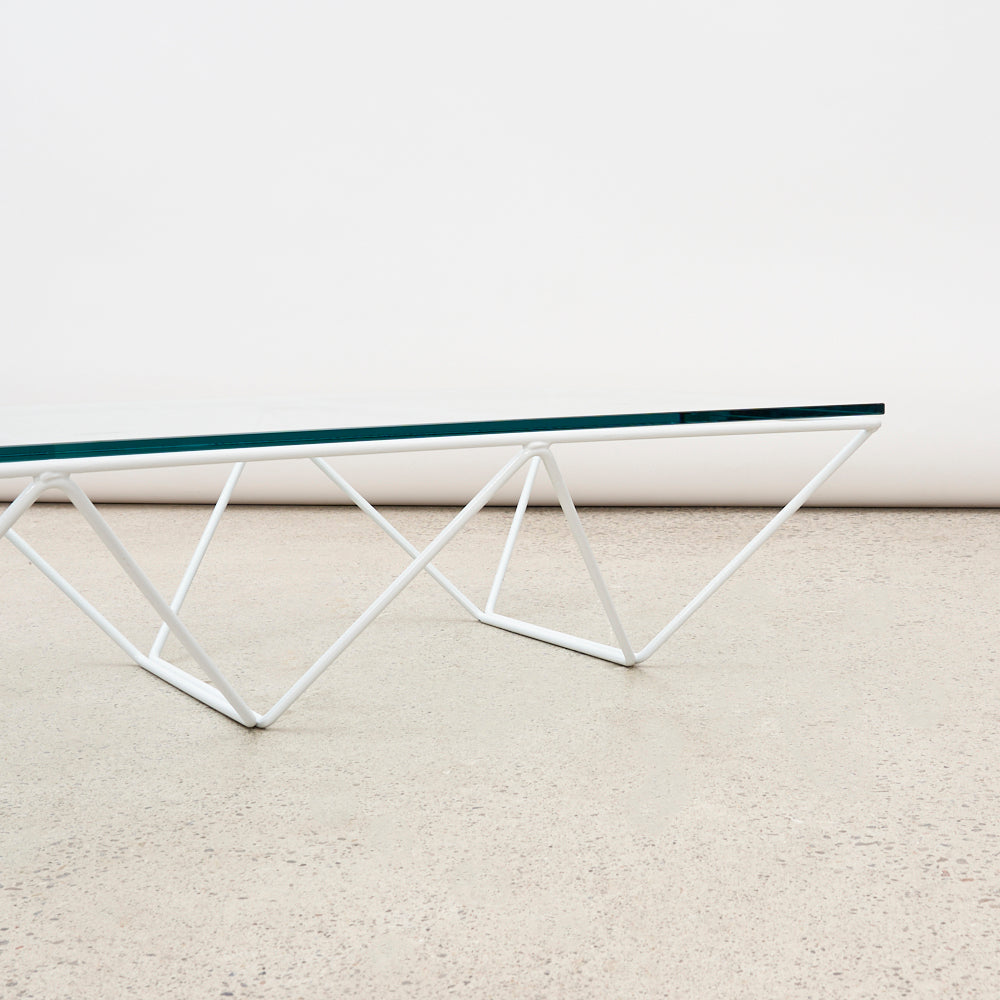 Glass & Metal Paolo Piva Style Coffee Table