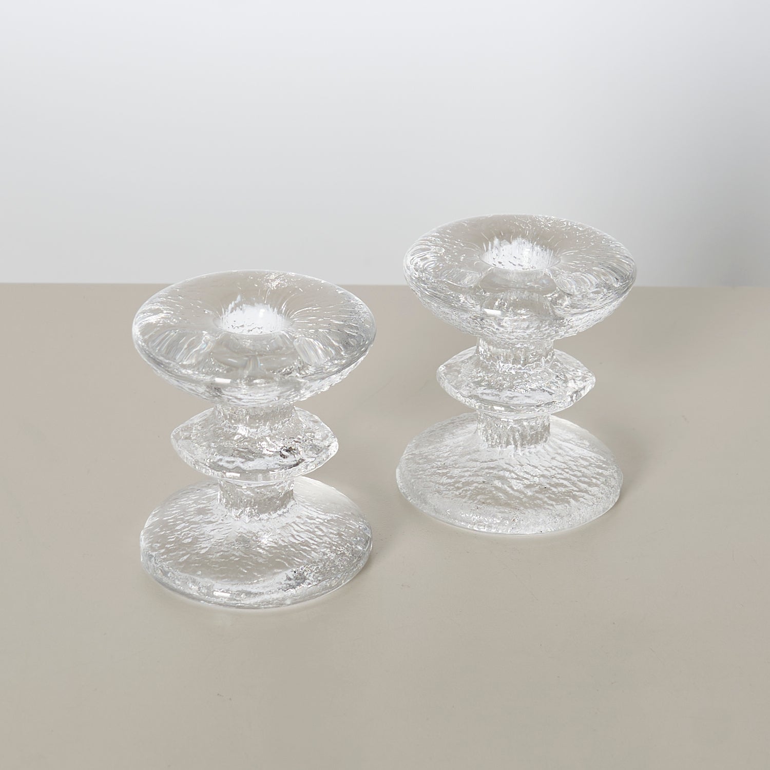 Pair of Glass Candle Holders by Iittala