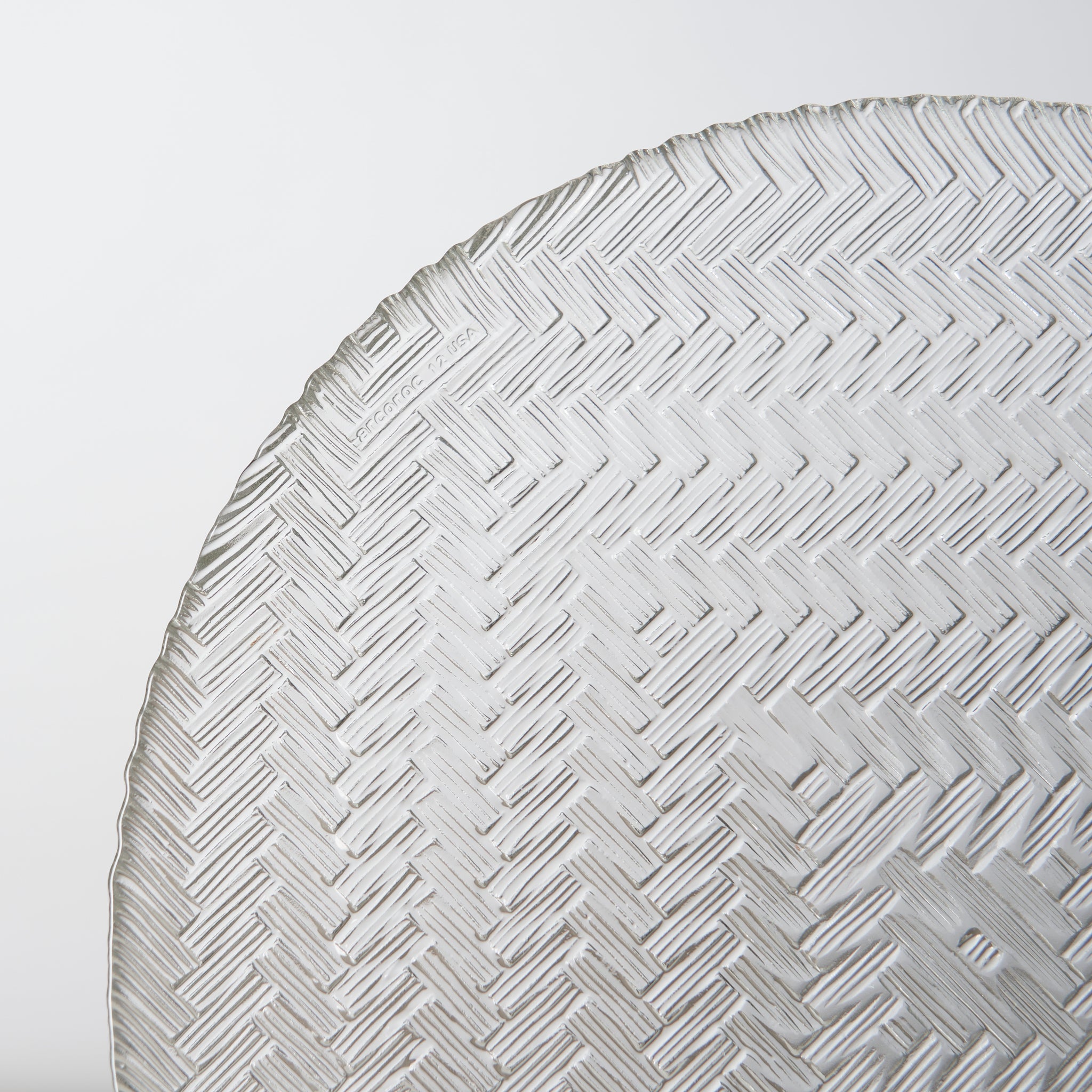 Vintage Textured Glass Plate by Arcoroc