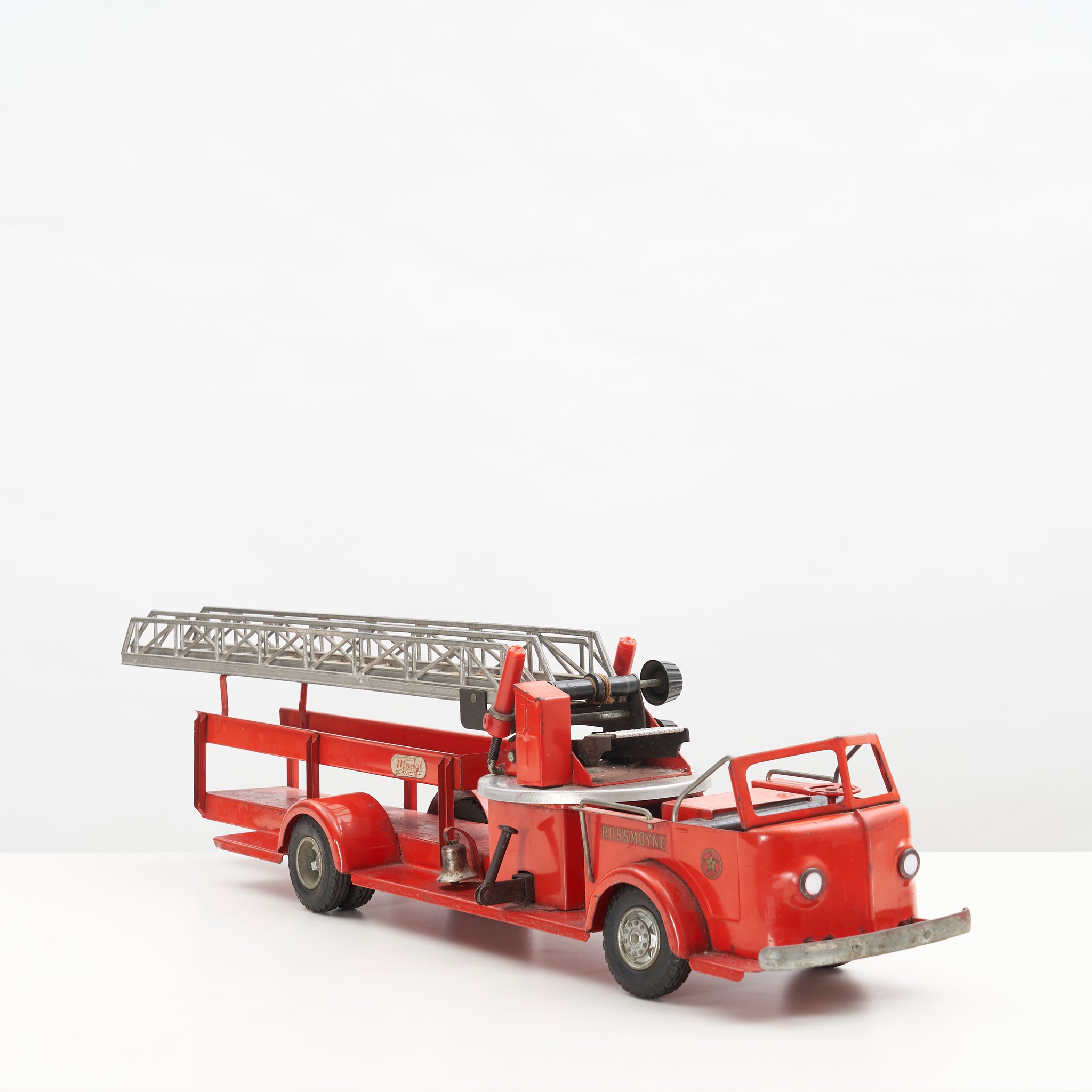 Vintage Fire Truck Toy w/ Extendable Ladder