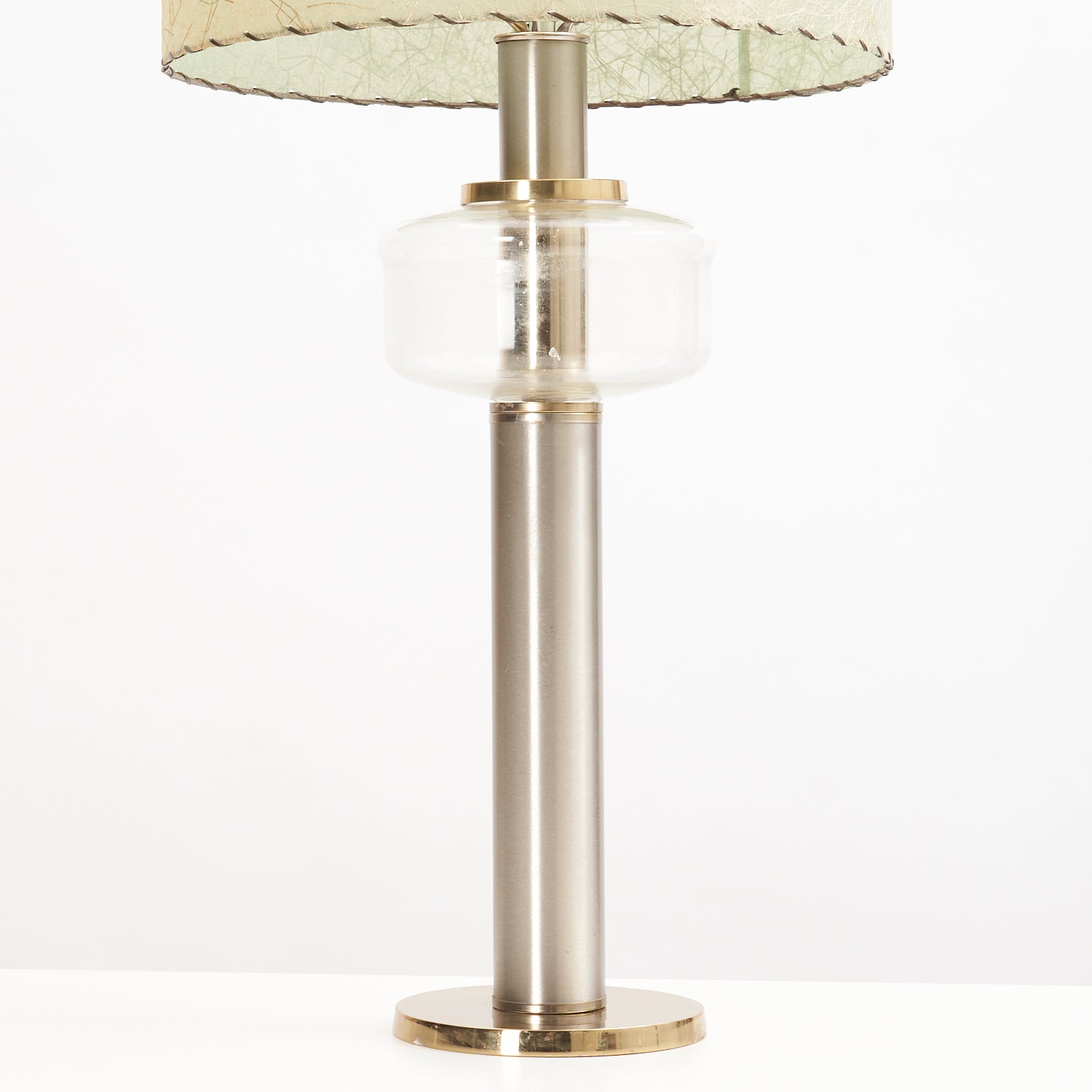 Vintage Chrome & Glass Table Lamp