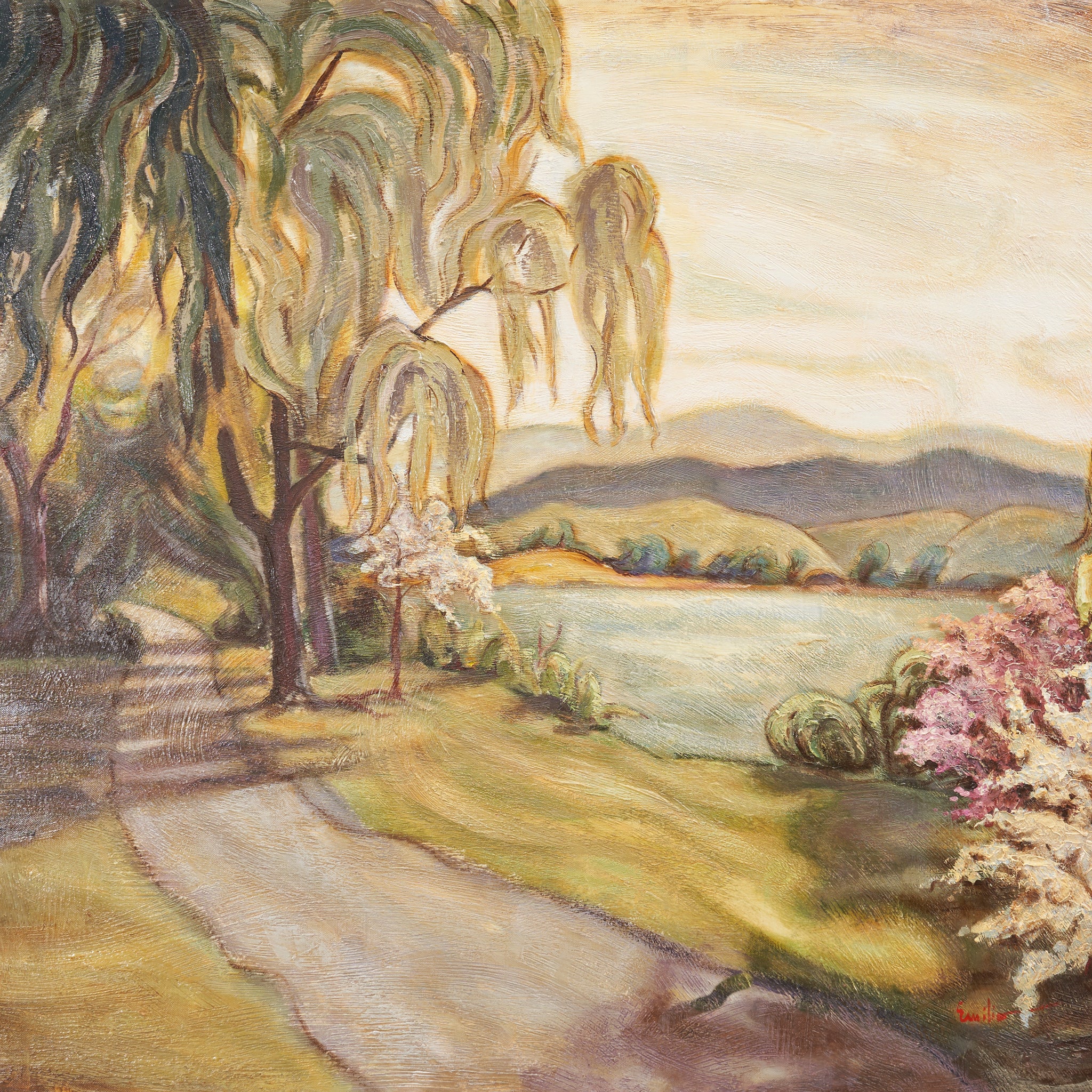 Oil on Canvas Landscape by Emilio Pica