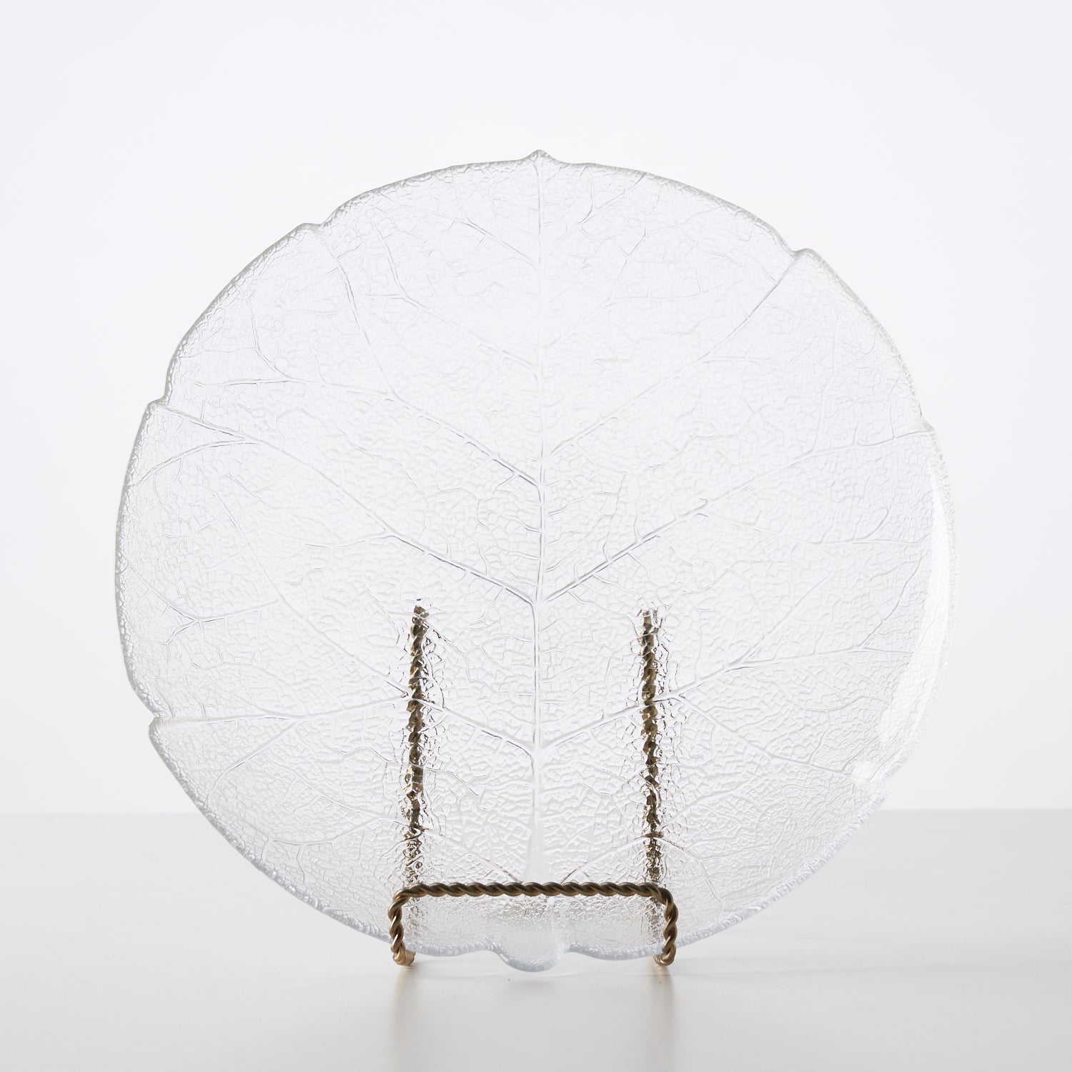 Pair of Glass Leaf Design Plates