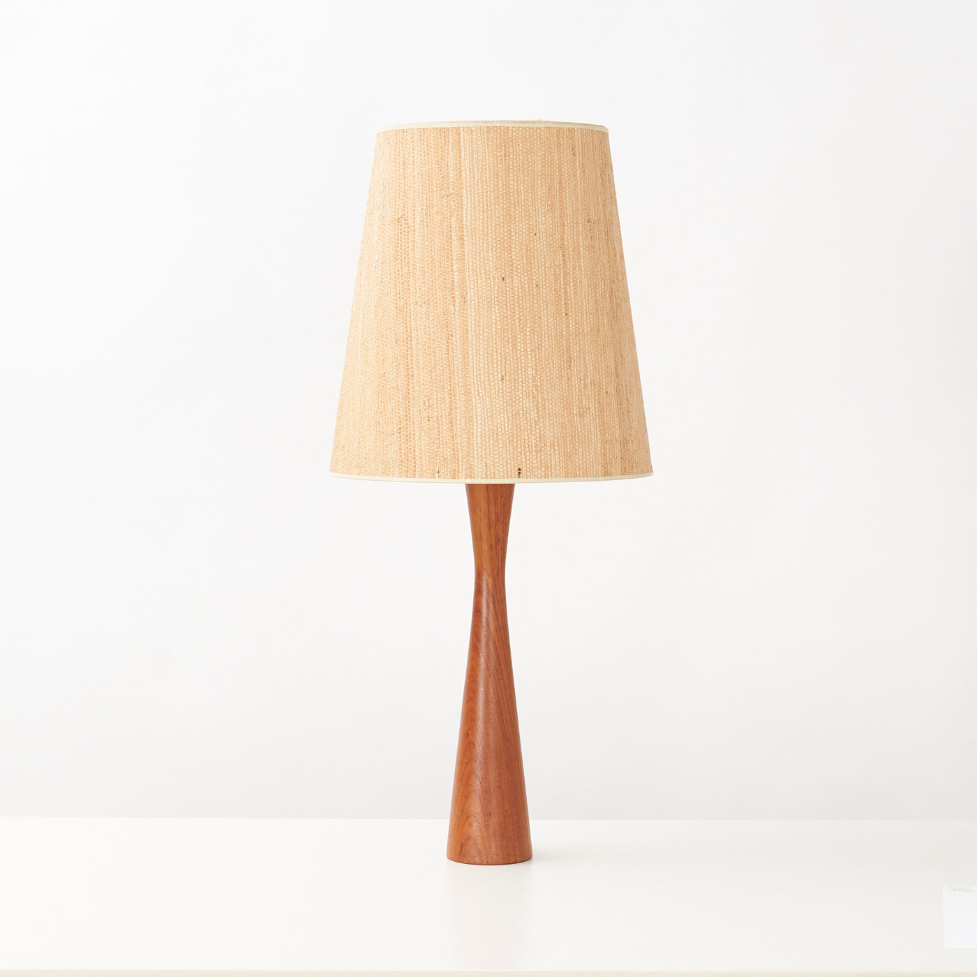 Solid Teak Table Lamp By Erik S. Angelo, Denmark