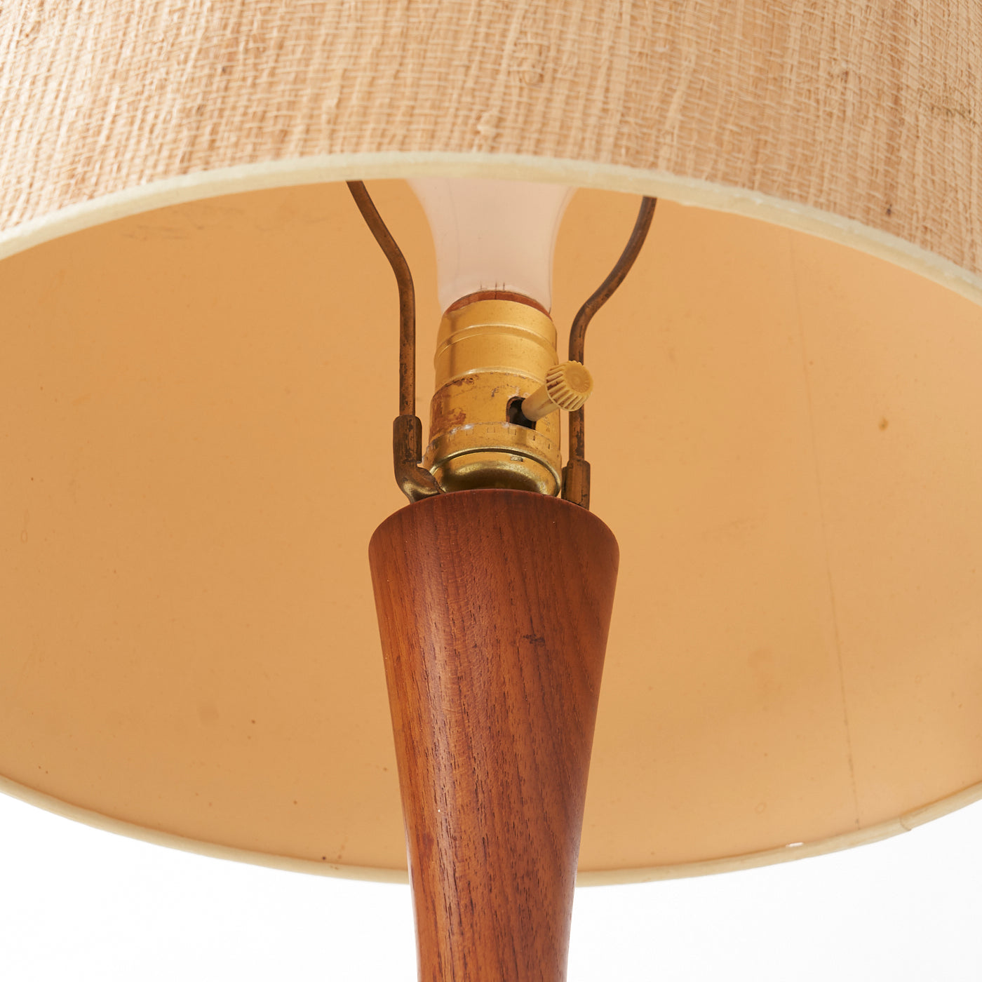 Solid Teak Table Lamp By Erik S. Angelo, Denmark