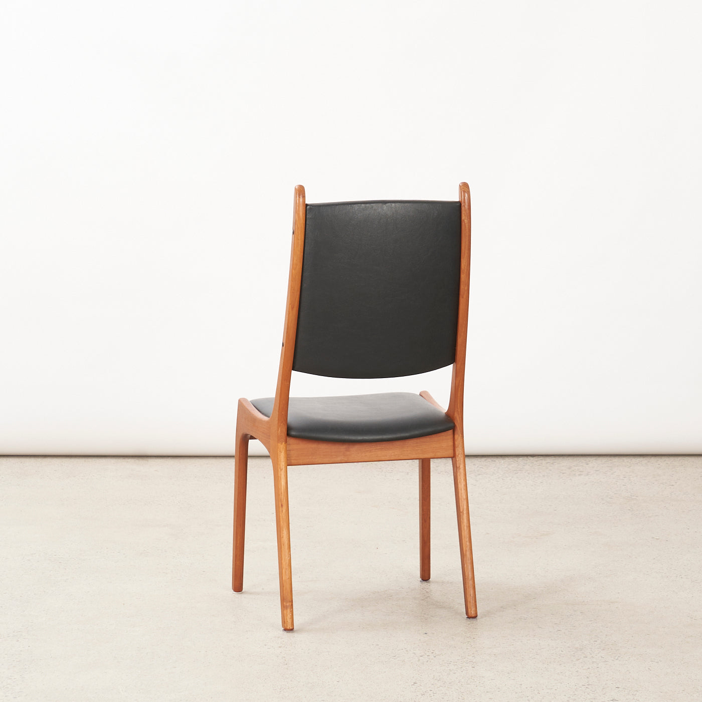 Set of 4 Teak & Black Vinyl Dining Chairs by Korup Stolefabrik, Denmark