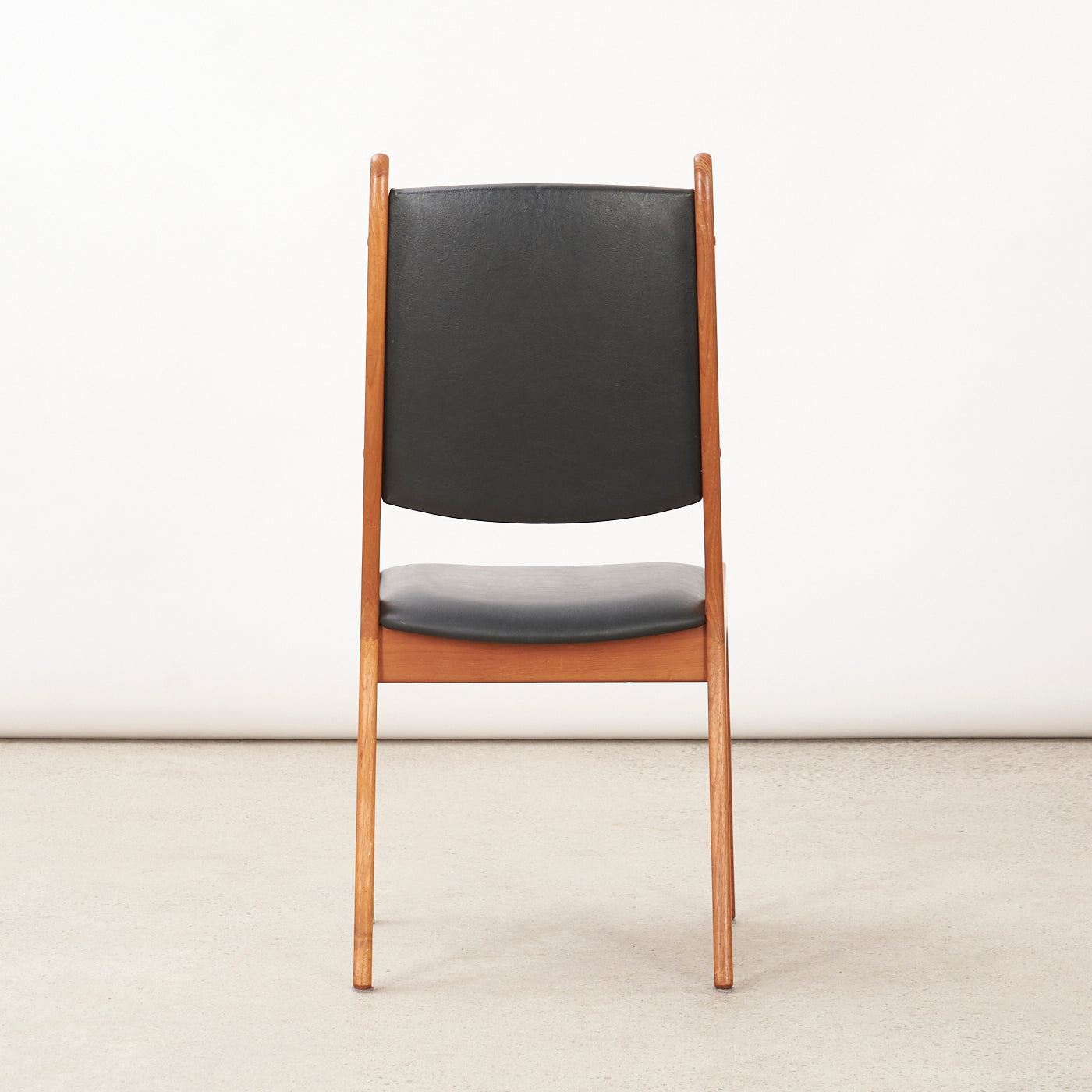 Set of 4 Teak & Black Vinyl Dining Chairs by Korup Stolefabrik, Denmark