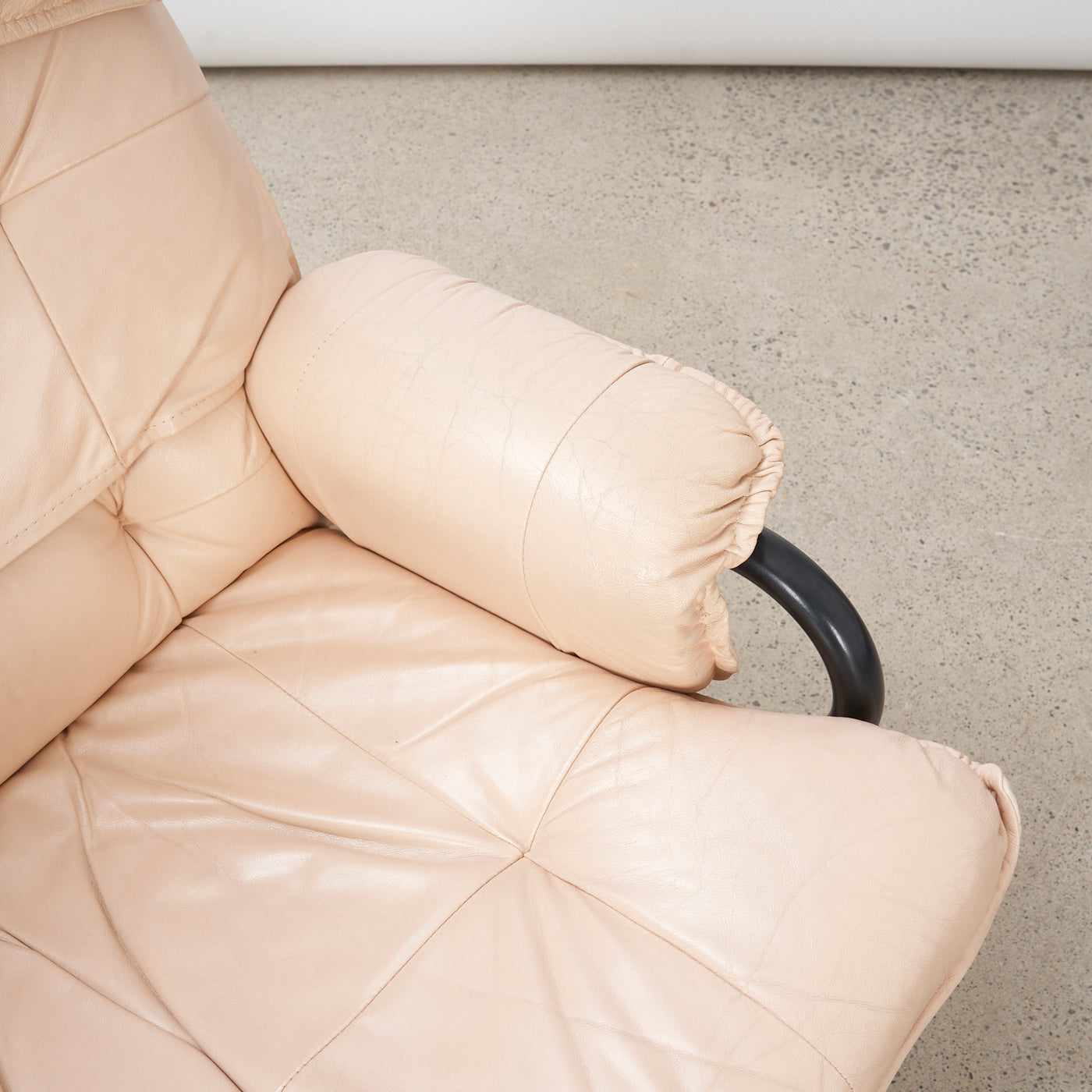 Vintage Reclining Leather Lounge Chair & Ottoman by Palliser, USA