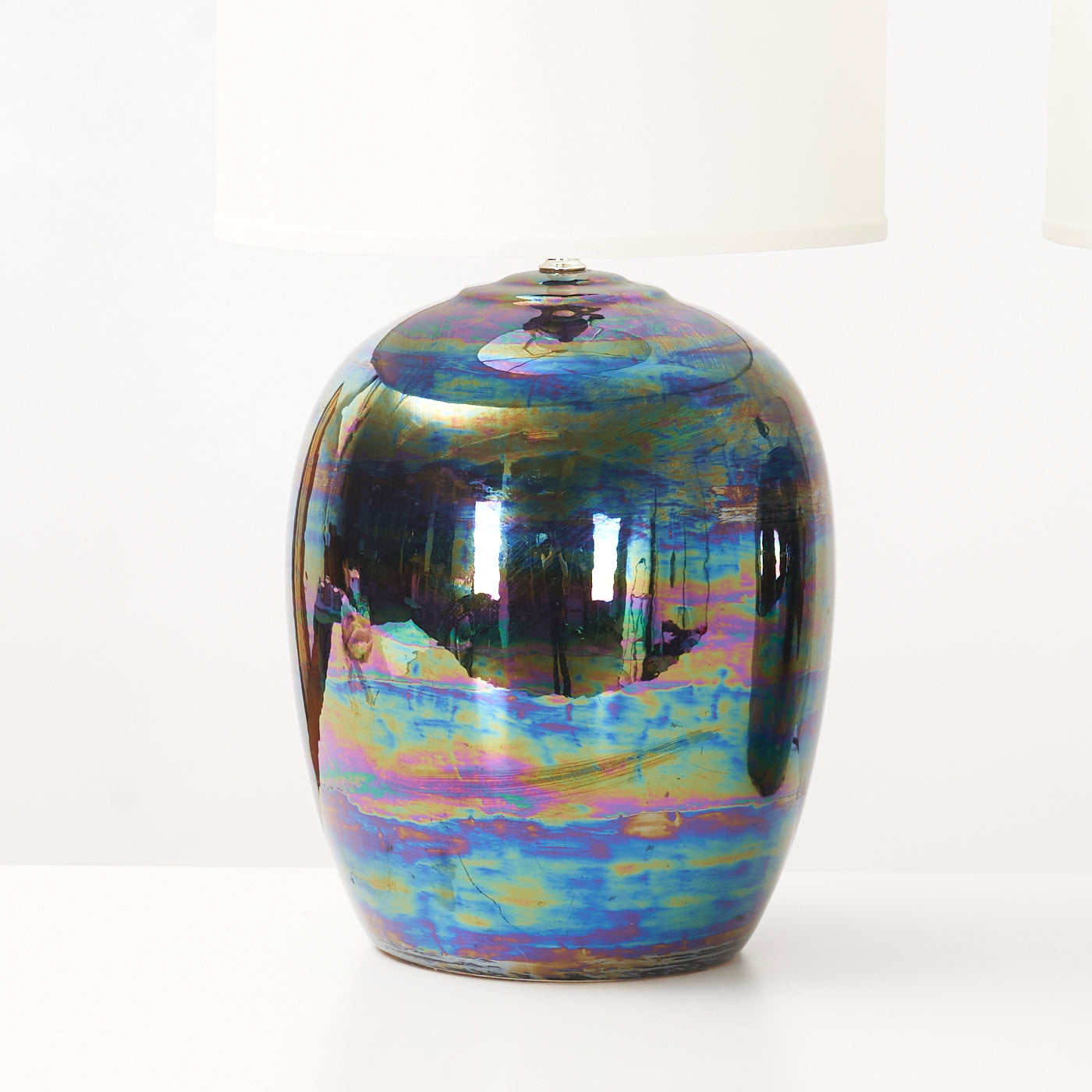 Pair of Vintage Iridescent Table Lamps