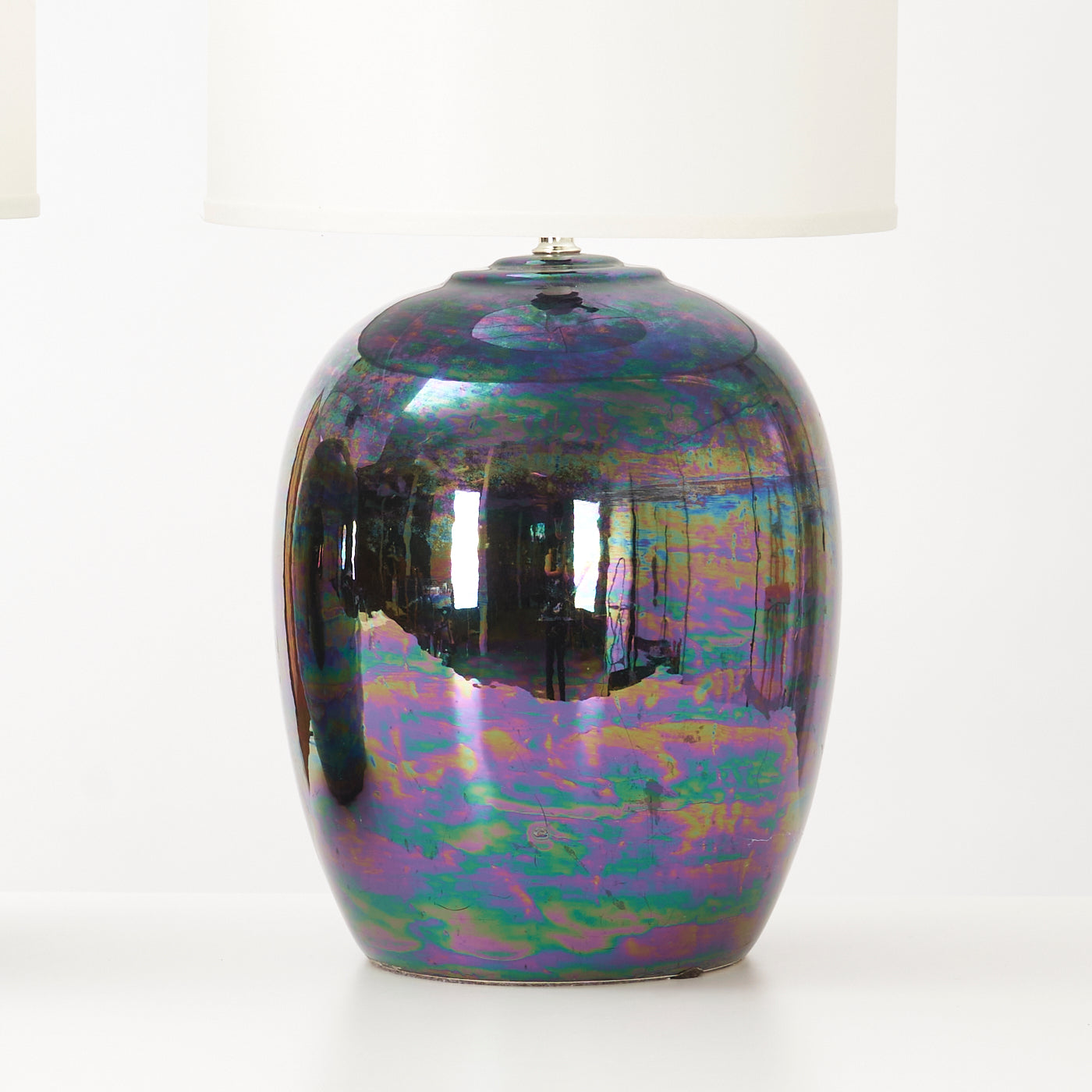 Pair of Vintage Iridescent Table Lamps
