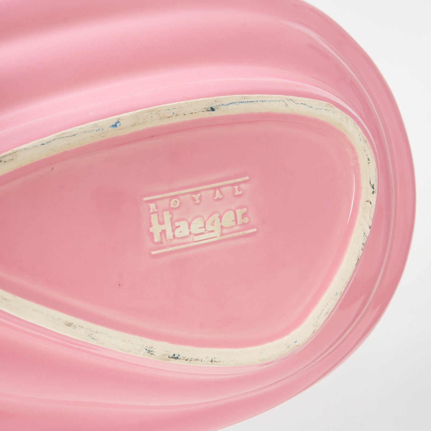 Large Pink Ceramic Dish by Royal Haeger