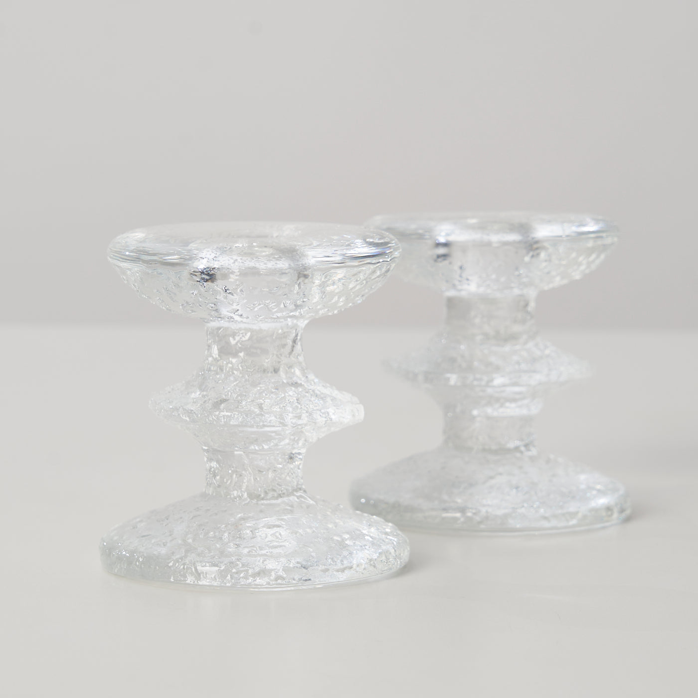 Pair of Glass Candle Holders by Iittala