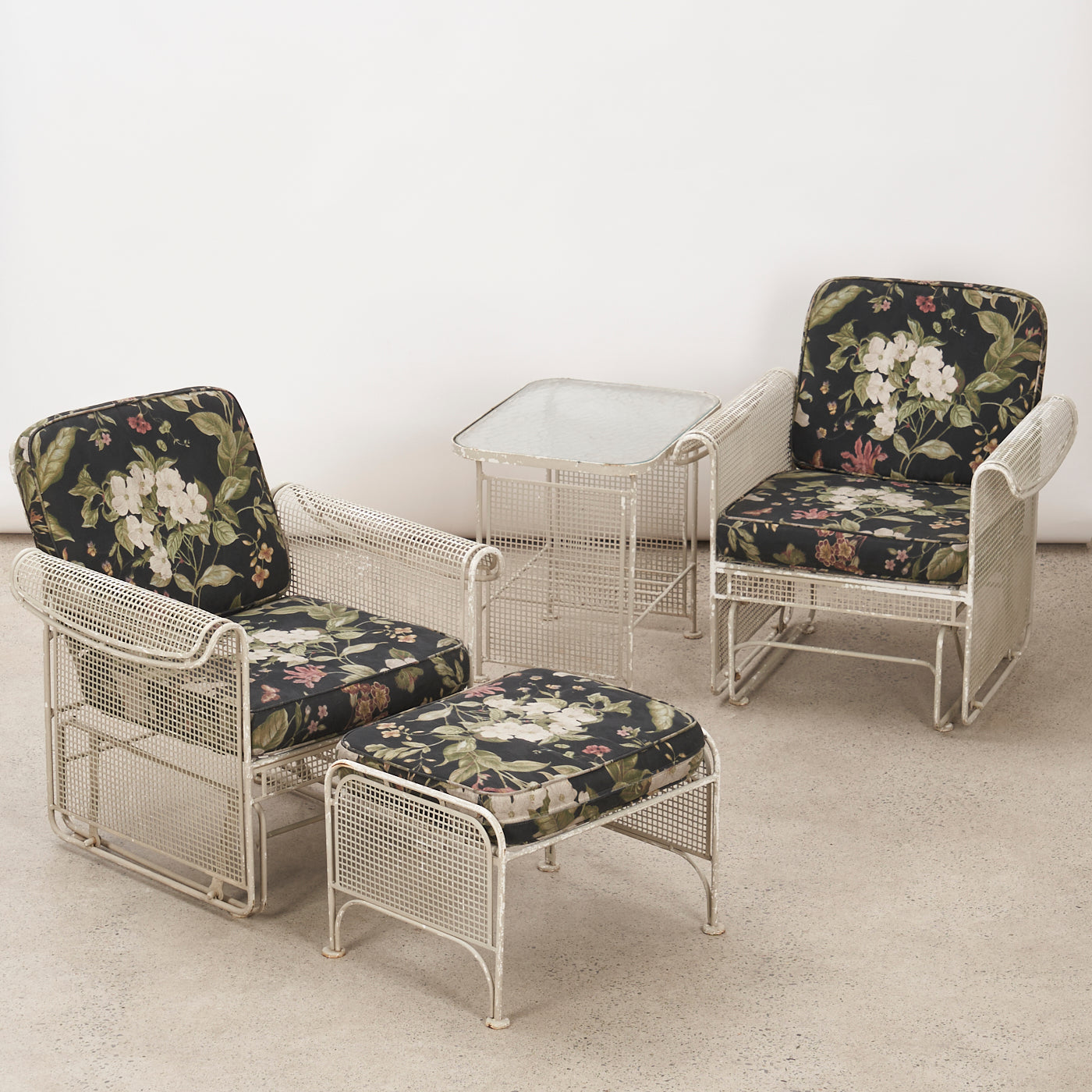 Vintage Glider Chair Patio Set by Russell Woodard