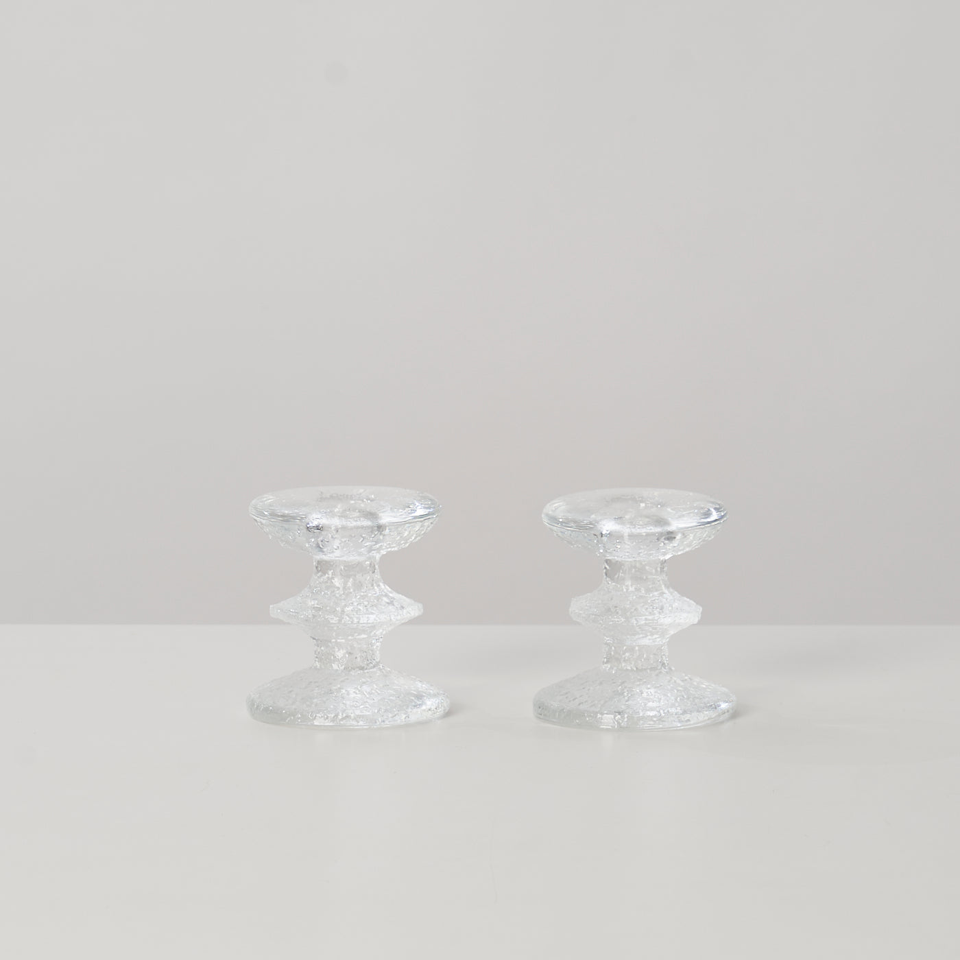 Pair of Glass Candle Holders by Iittala