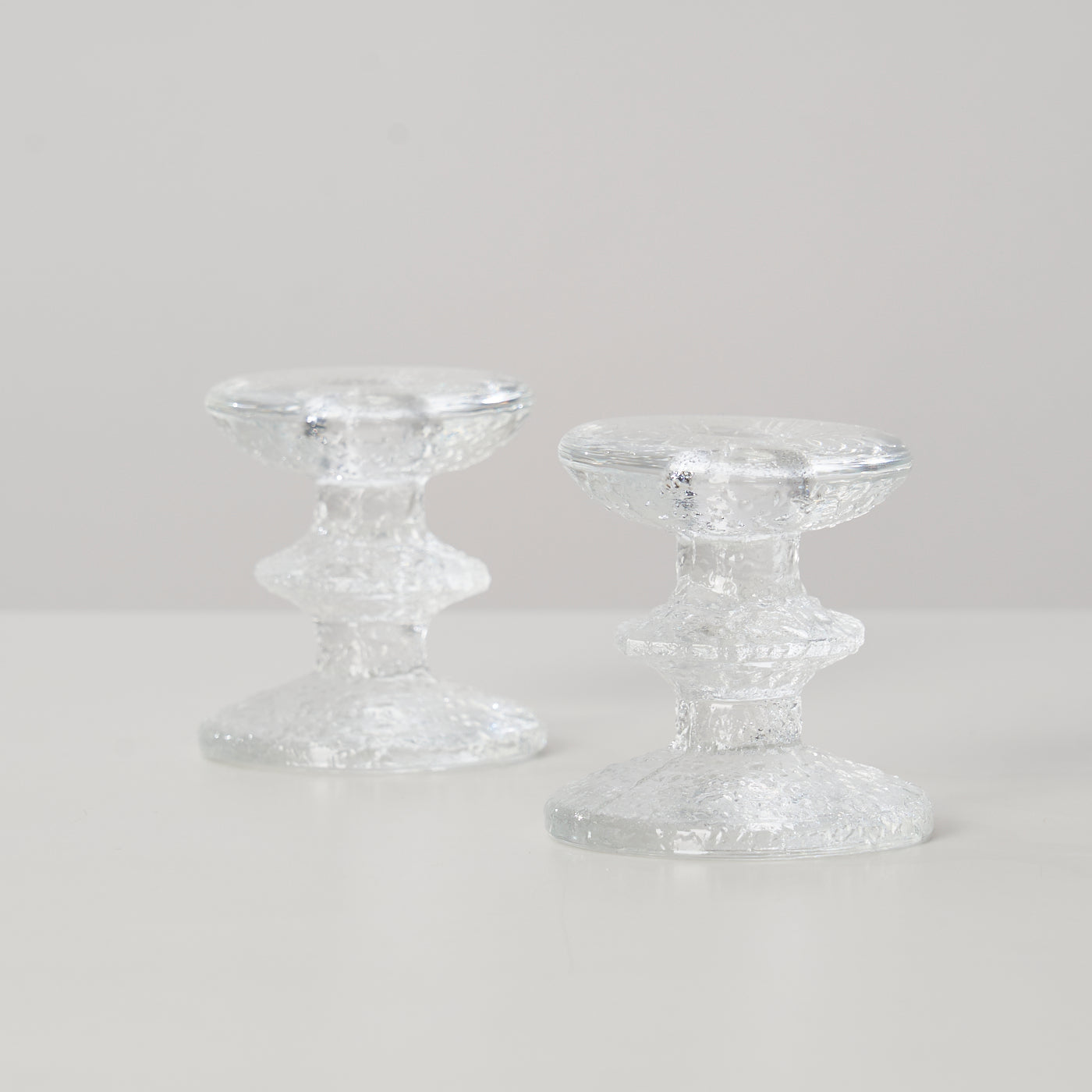 Pair of Glass Candle Holders by Iittala