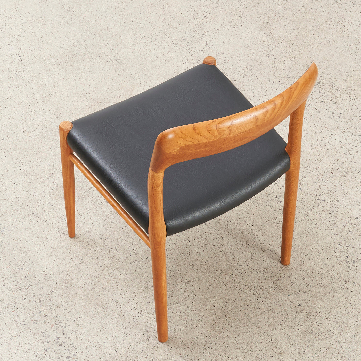 Single Teak & Vinyl 'No. 75' Side Chair by Niels O. Møller for J.L. Møller, Denmark