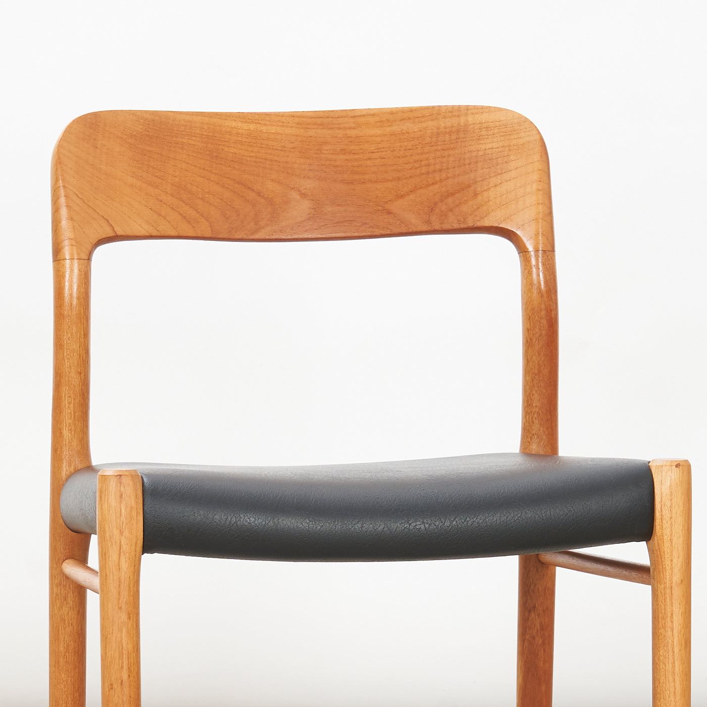 Single Teak & Vinyl 'No. 75' Side Chair by Niels O. Møller for J.L. Møller, Denmark