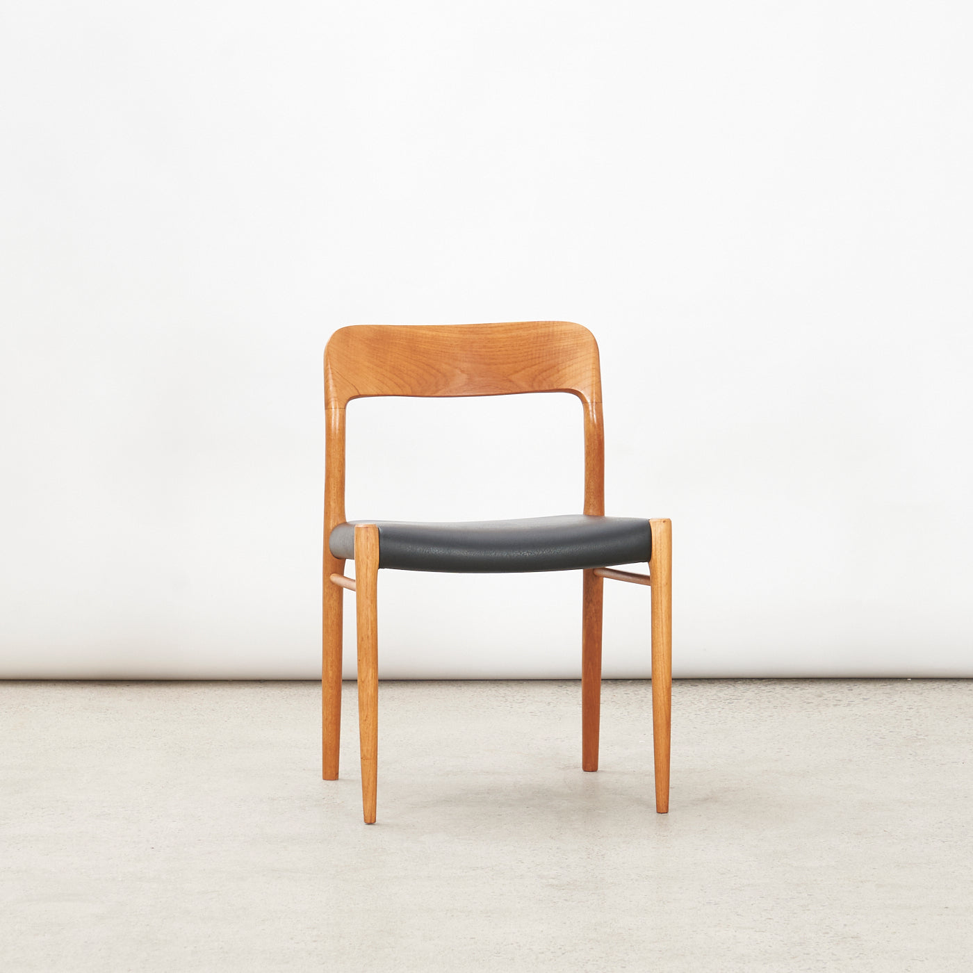 Single Teak & Vinyl 'No. 75' Side Chair by Niels O. Møller for J.L. Møller, Denmark