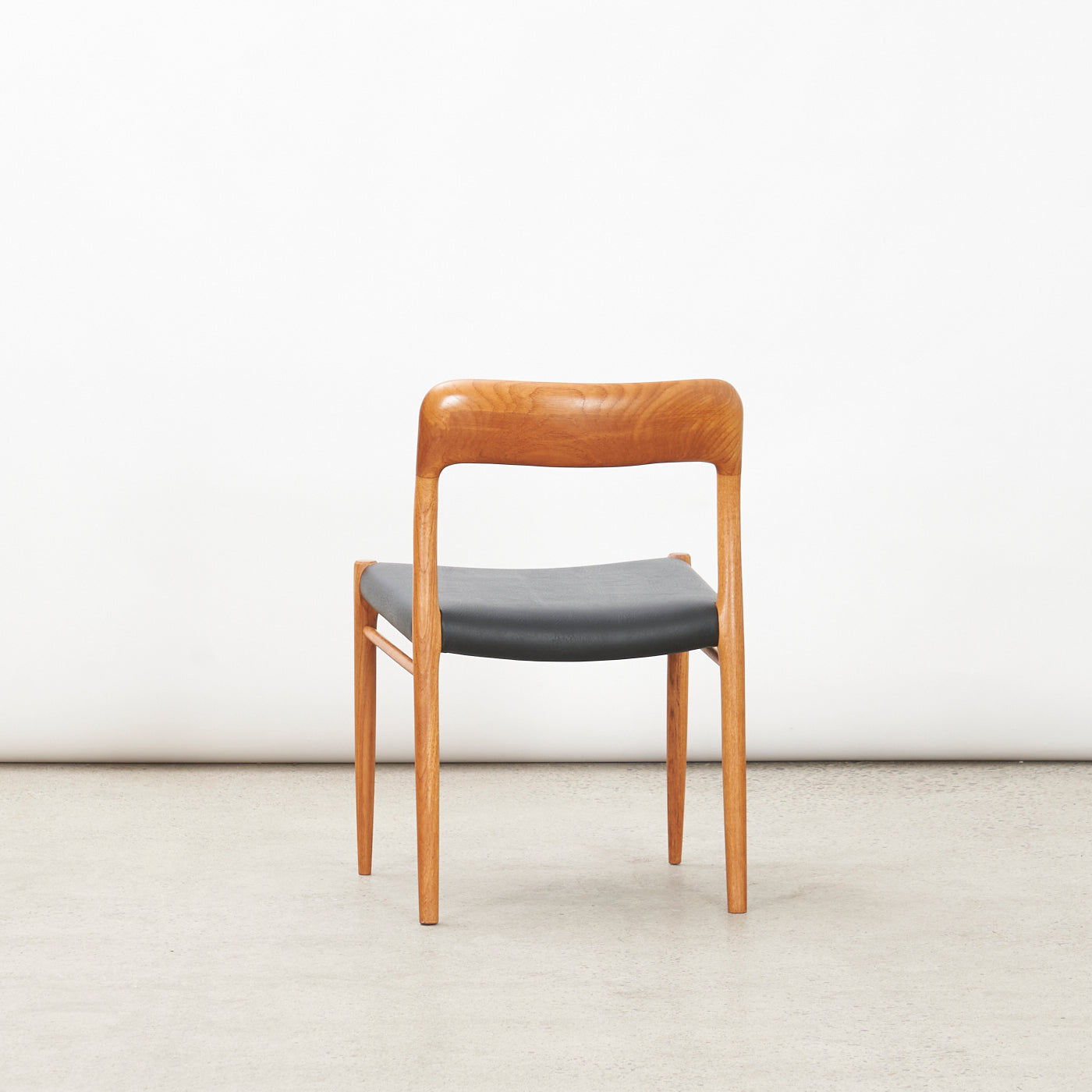 Single Teak & Vinyl 'No. 75' Side Chair by Niels O. Møller for J.L. Møller, Denmark
