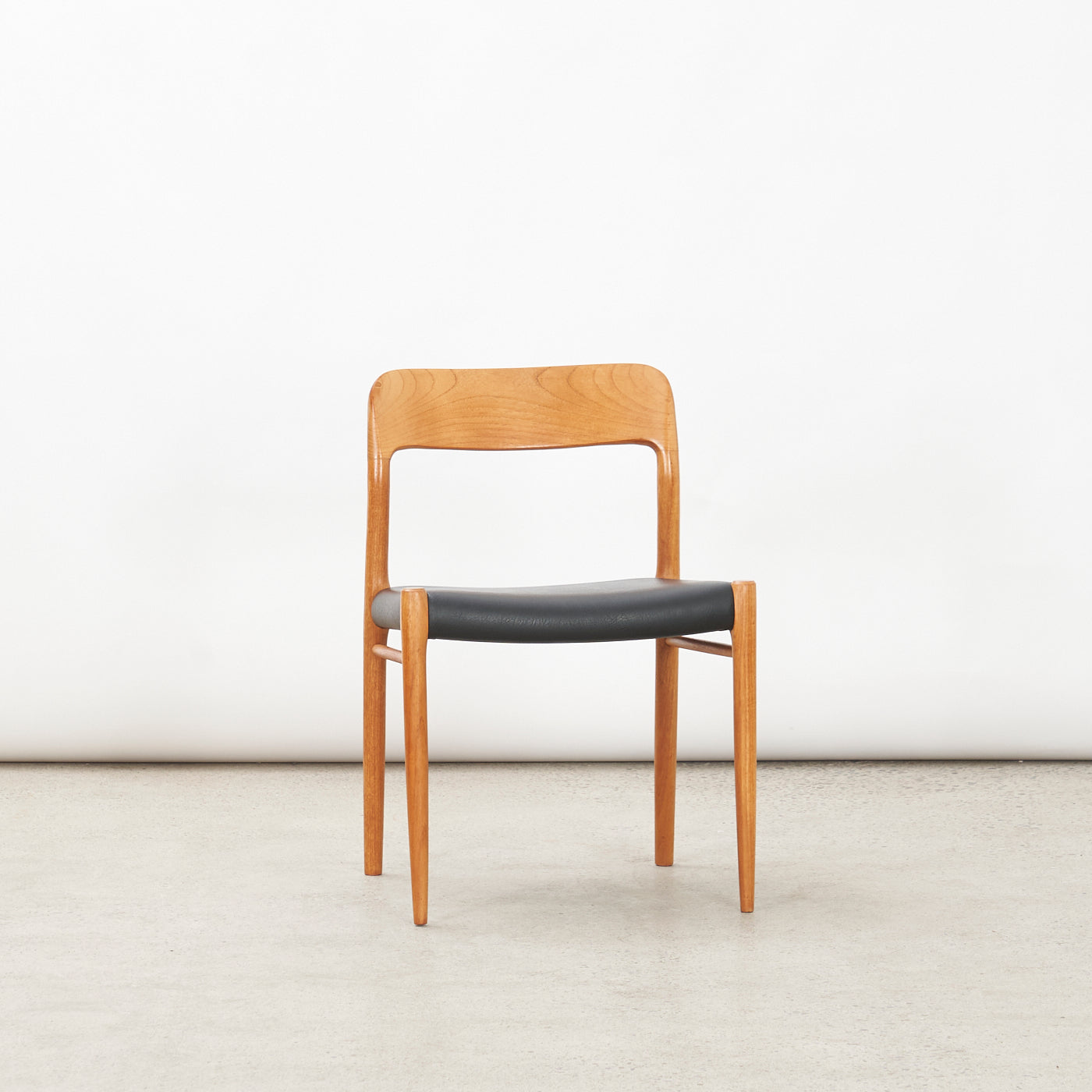 Single Teak & Vinyl 'No. 75' Side Chair by Niels O. Møller for J.L. Møller, Denmark
