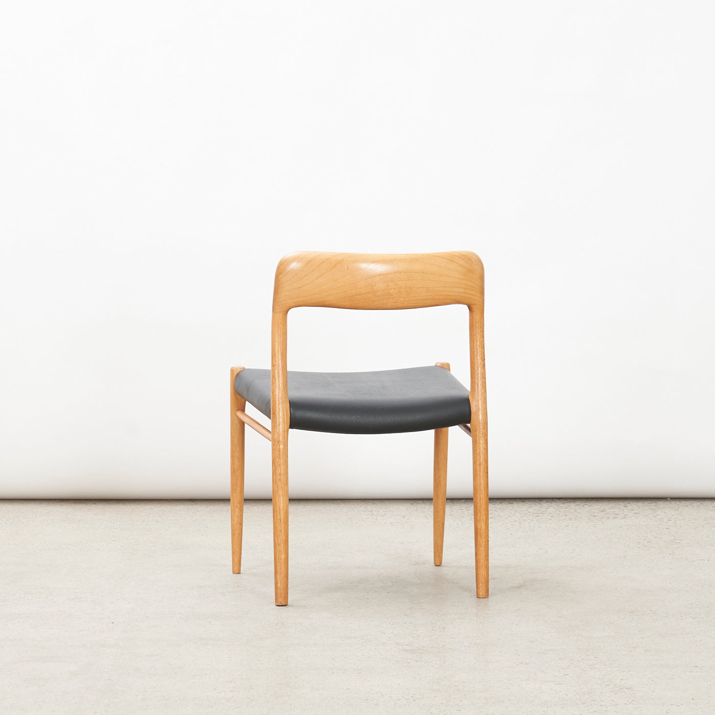 Single Teak & Vinyl 'No. 75' Side Chair by Niels O. Møller for J.L. Møller, Denmark