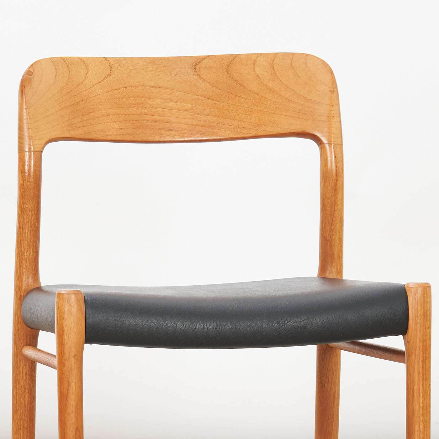 Single Teak & Vinyl 'No. 75' Side Chair by Niels O. Møller for J.L. Møller, Denmark