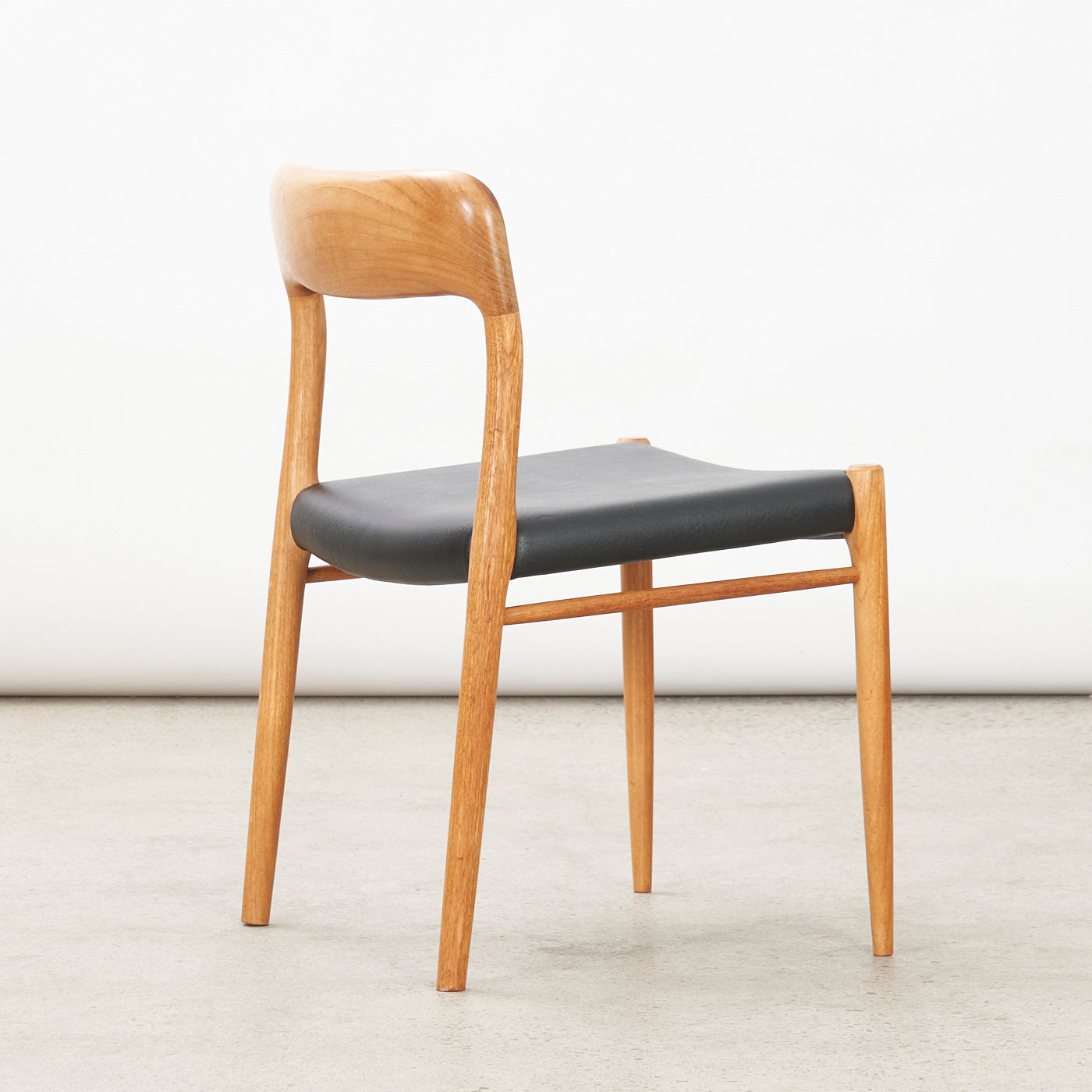 Single Teak & Vinyl 'No. 75' Side Chair by Niels O. Møller for J.L. Møller, Denmark
