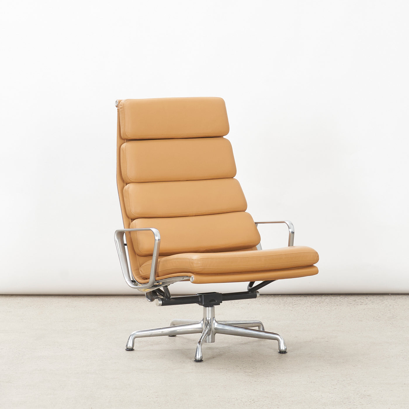 Eames Soft Pad Leather Lounge Chair w/ Tilt for Herman Miller