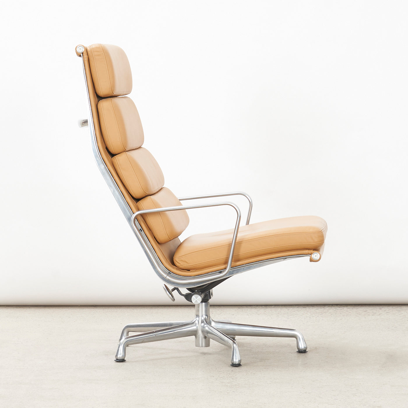 Eames Soft Pad Leather Lounge Chair w/ Tilt for Herman Miller