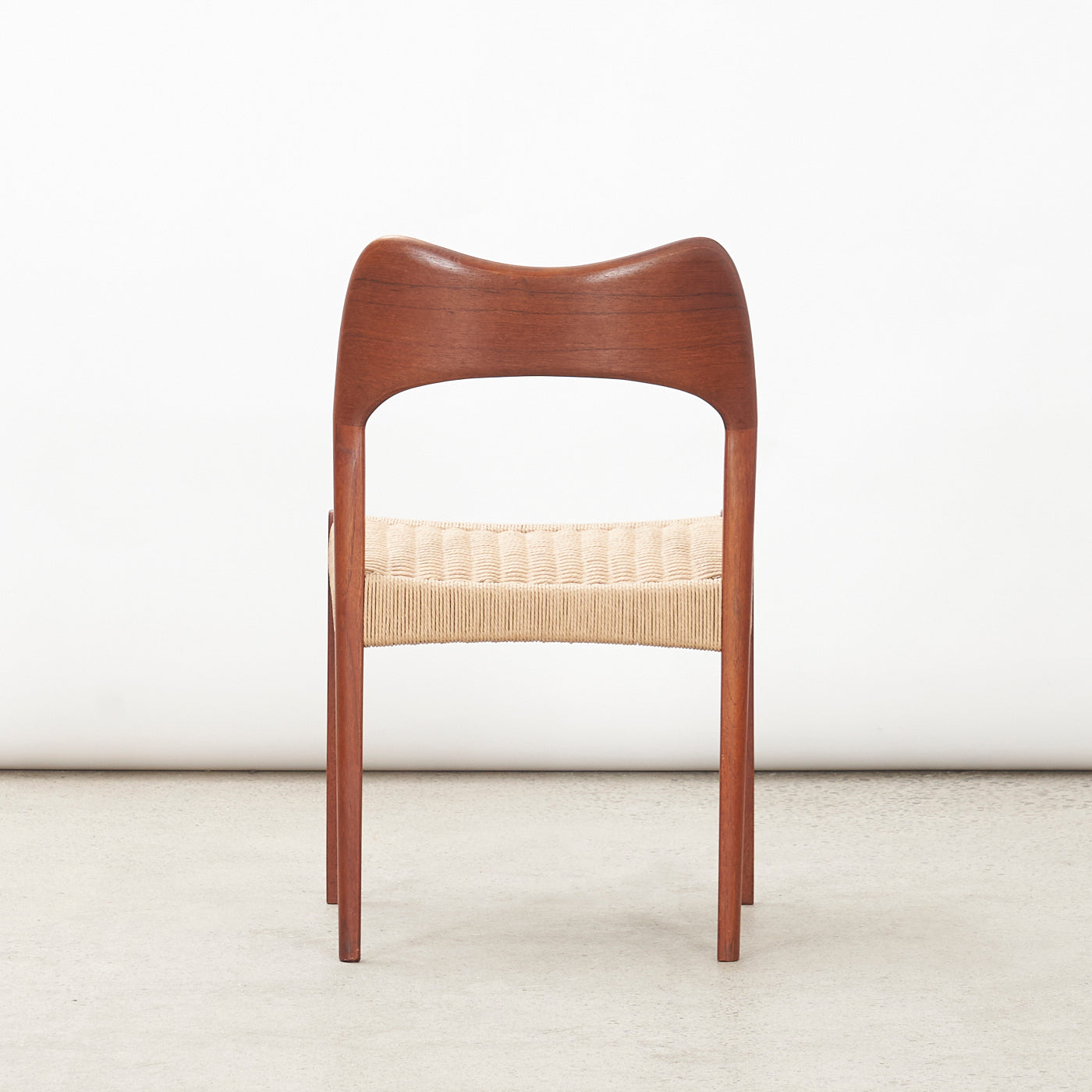 Set of 4 Teak & Danish Cord Dining Chairs by Arne Hovmand Olsen for Mogens Kold, Denmark