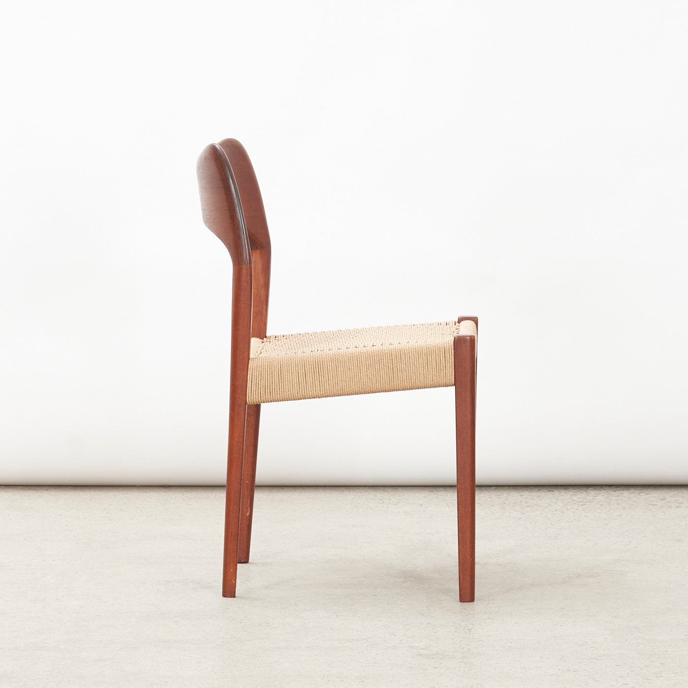Set of 4 Teak & Danish Cord Dining Chairs by Arne Hovmand Olsen for Mogens Kold, Denmark