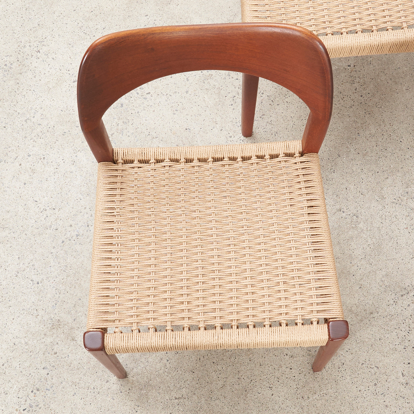 Set of 4 Teak & Danish Cord Dining Chairs by Arne Hovmand Olsen for Mogens Kold, Denmark