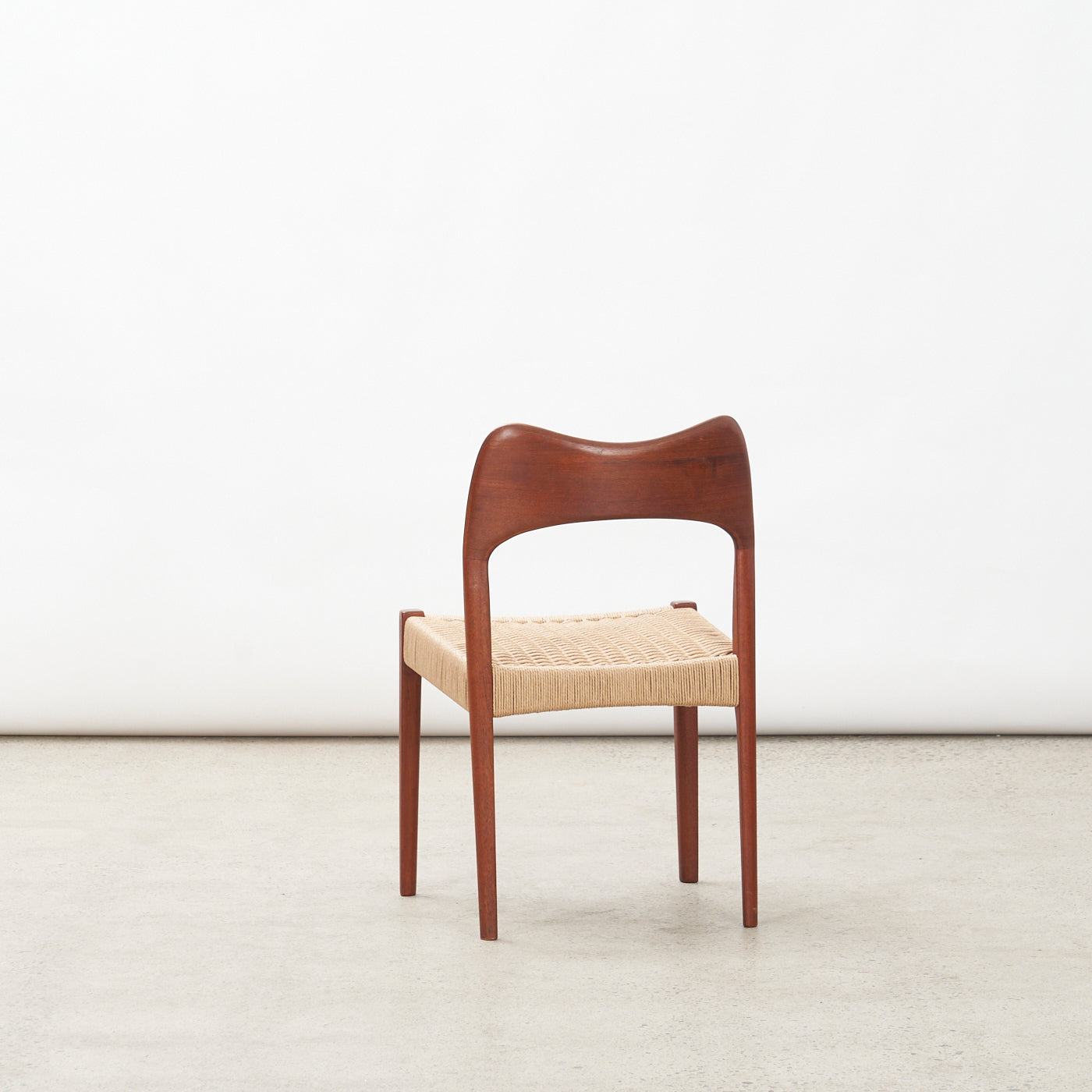 Set of 4 Teak & Danish Cord Dining Chairs by Arne Hovmand Olsen for Mogens Kold, Denmark