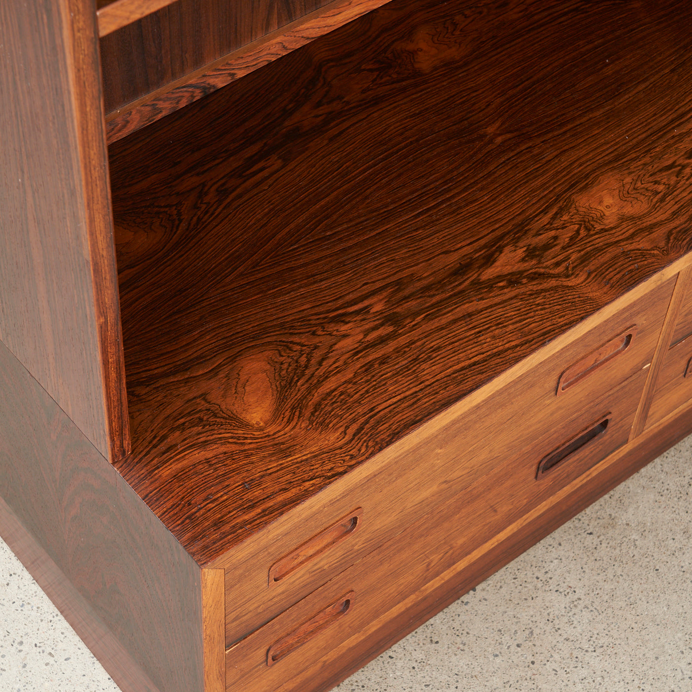 Rosewood Bookcase w/ Drawers by Poul Hundevad, Denmark