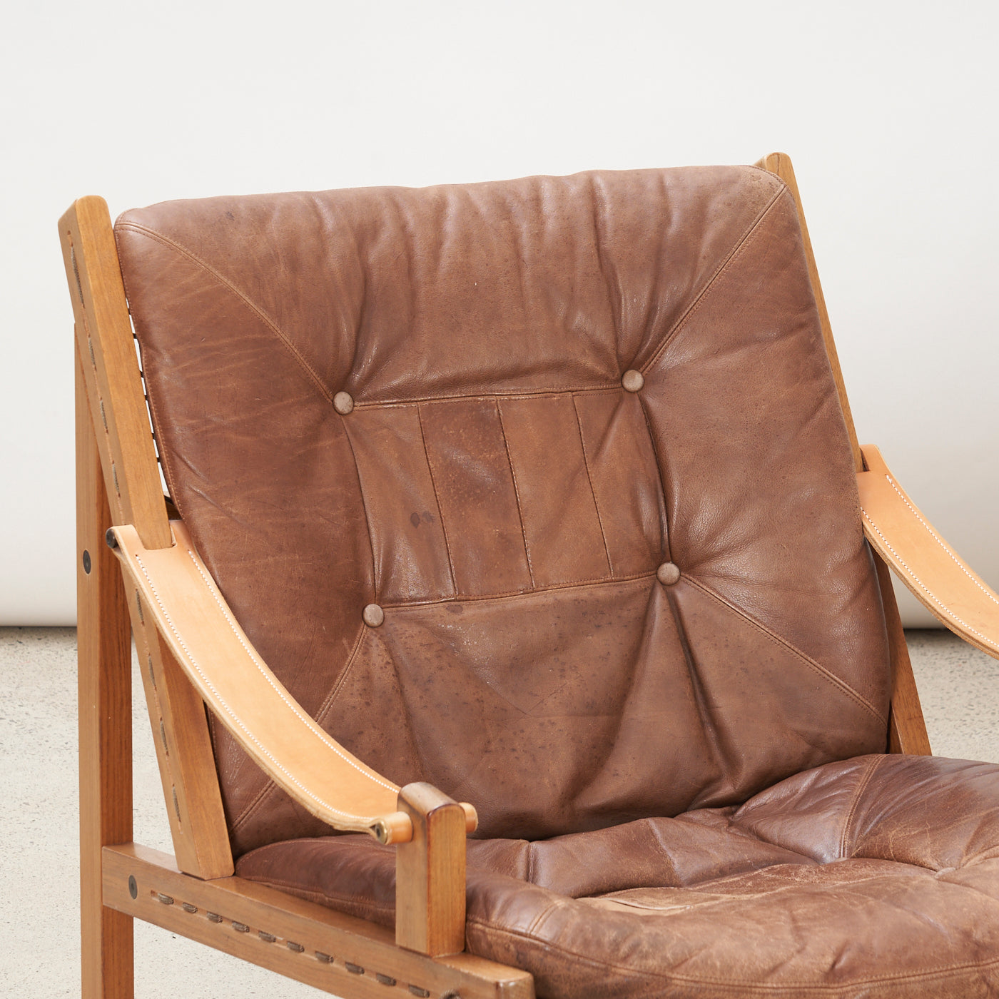 Pair of Oak & Leather 'Hunter' Lounge Chairs by Torbjørn Afdal for Bruksbo, Norway