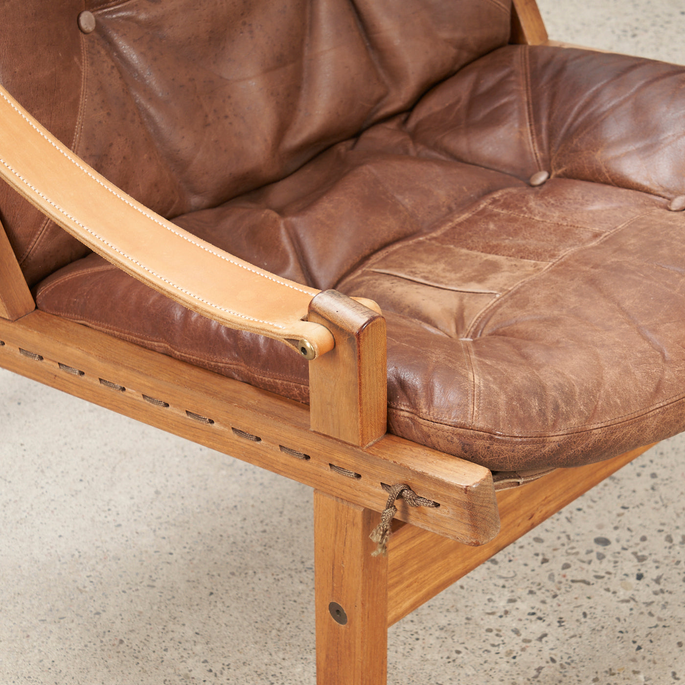 Pair of Oak & Leather 'Hunter' Lounge Chairs by Torbjørn Afdal for Bruksbo, Norway