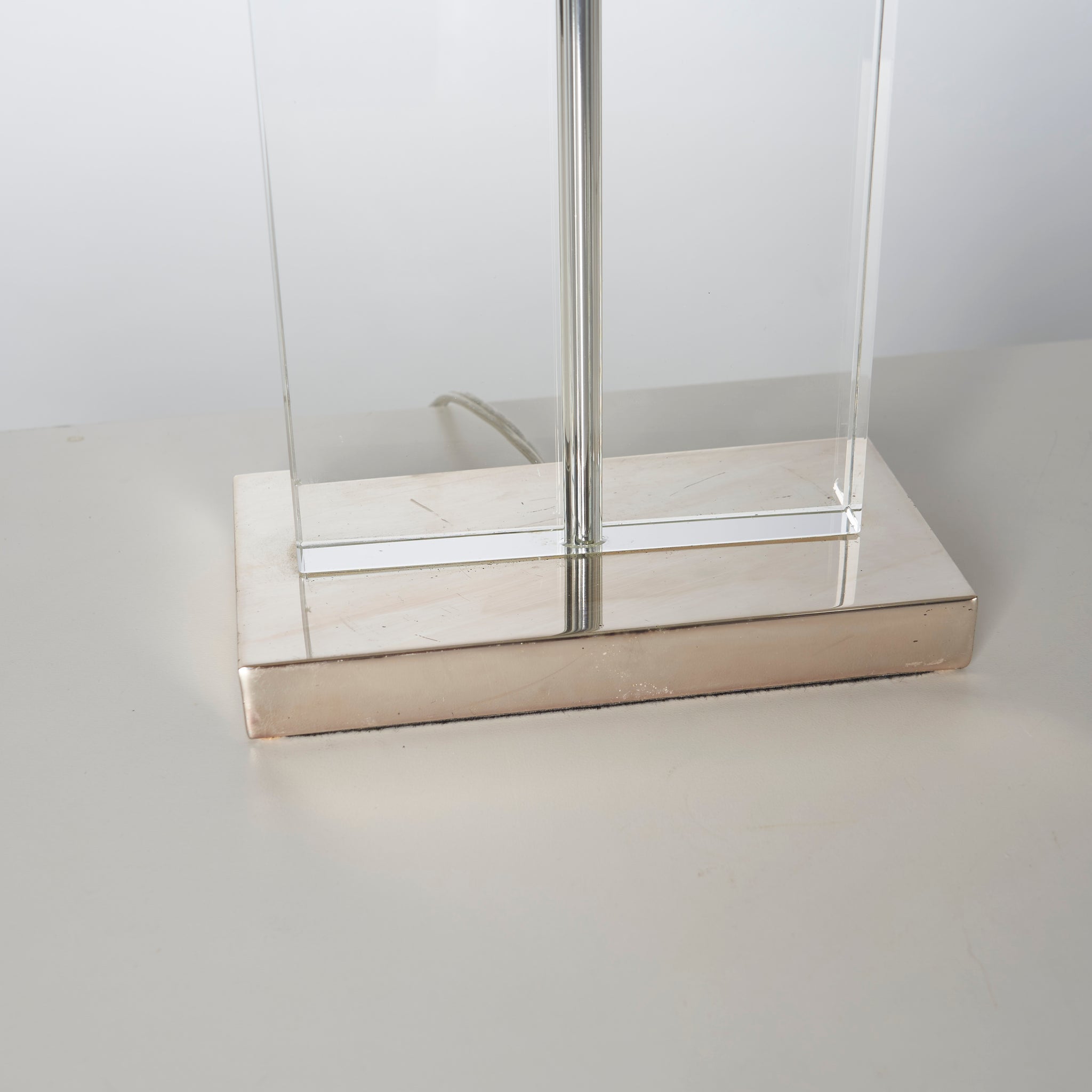 Pair of Lucite & Chrome Table Lamps