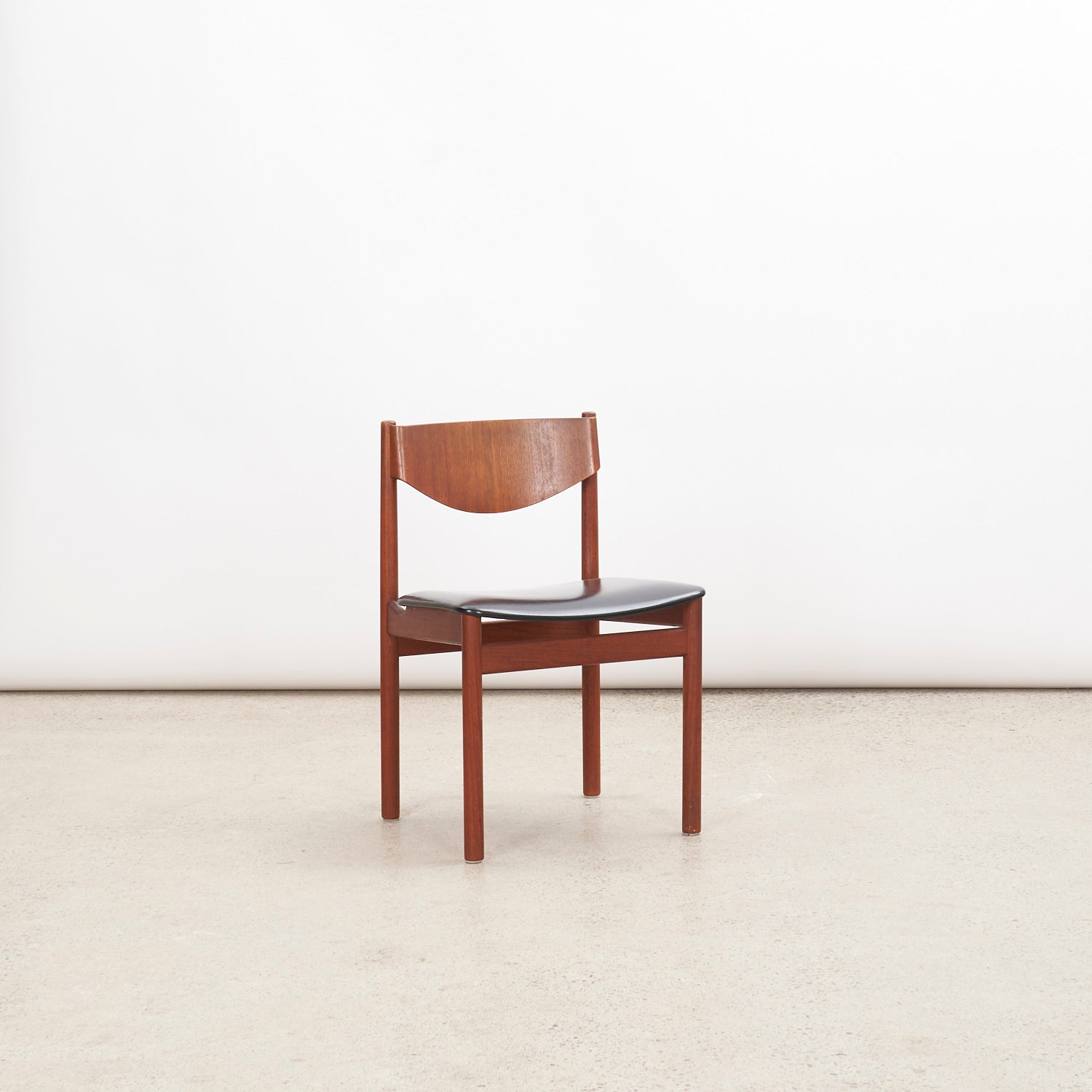 Set of 6 Teak & Vinyl Dining Chairs by Aksel Bender Madsen & Ejner Larsen for Næstved Møbelfabrik