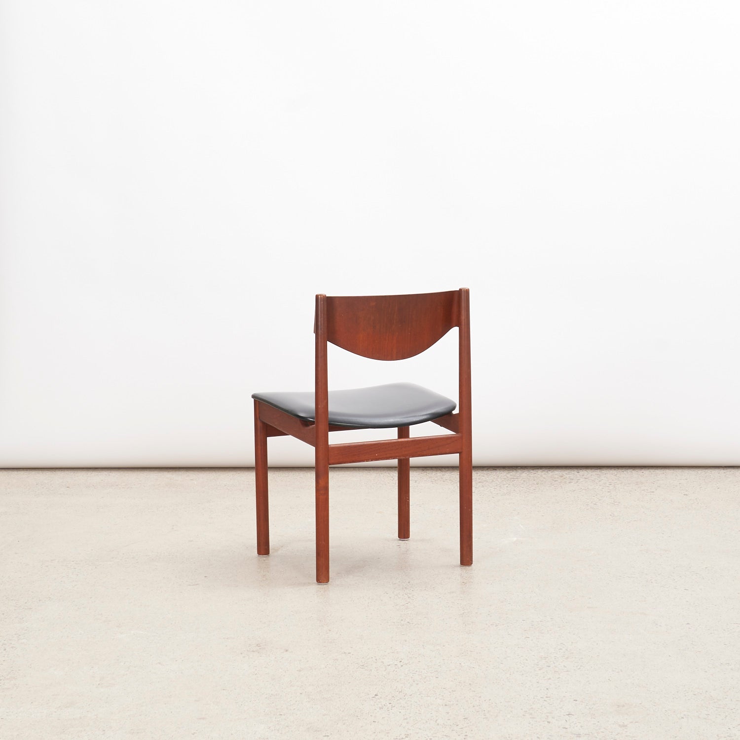 Set of 6 Teak & Vinyl Dining Chairs by Aksel Bender Madsen & Ejner Larsen for Næstved Møbelfabrik