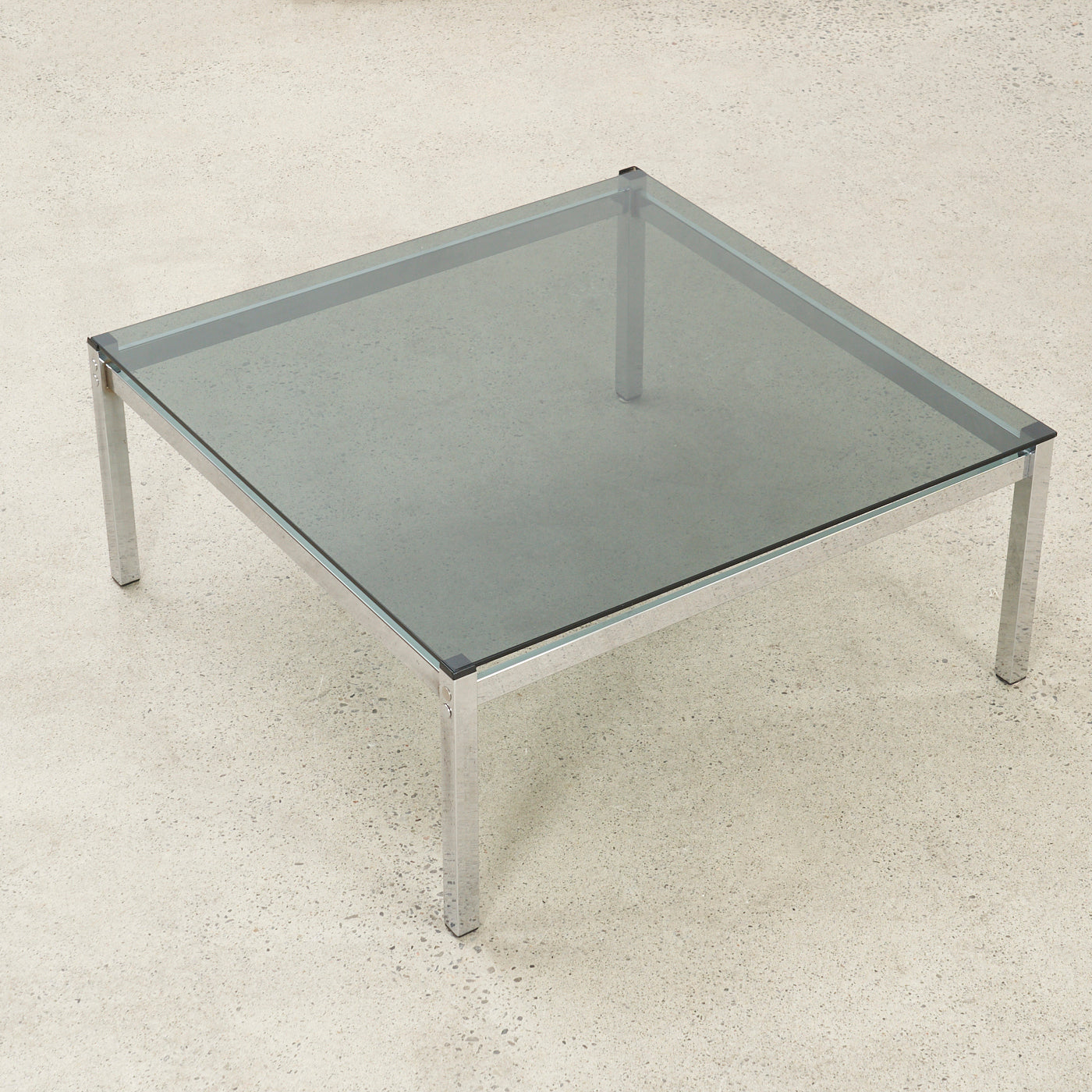 Vintage Metal & Smoked Glass Coffee Table