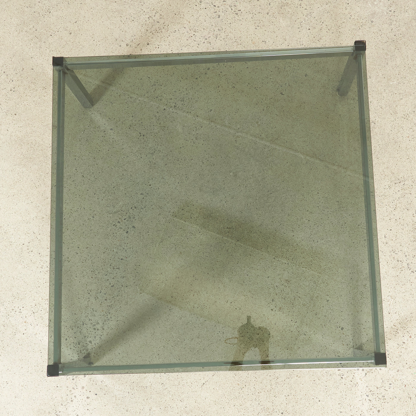 Vintage Metal & Smoked Glass Coffee Table