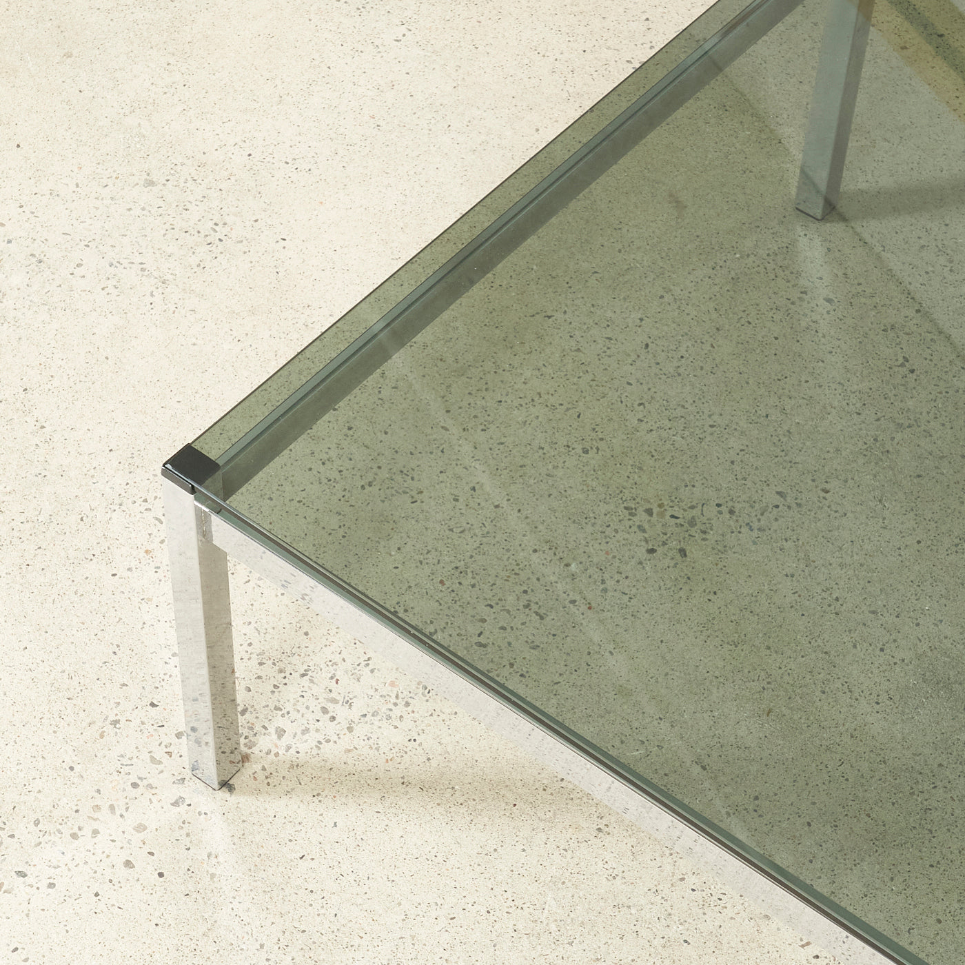 Vintage Metal & Smoked Glass Coffee Table