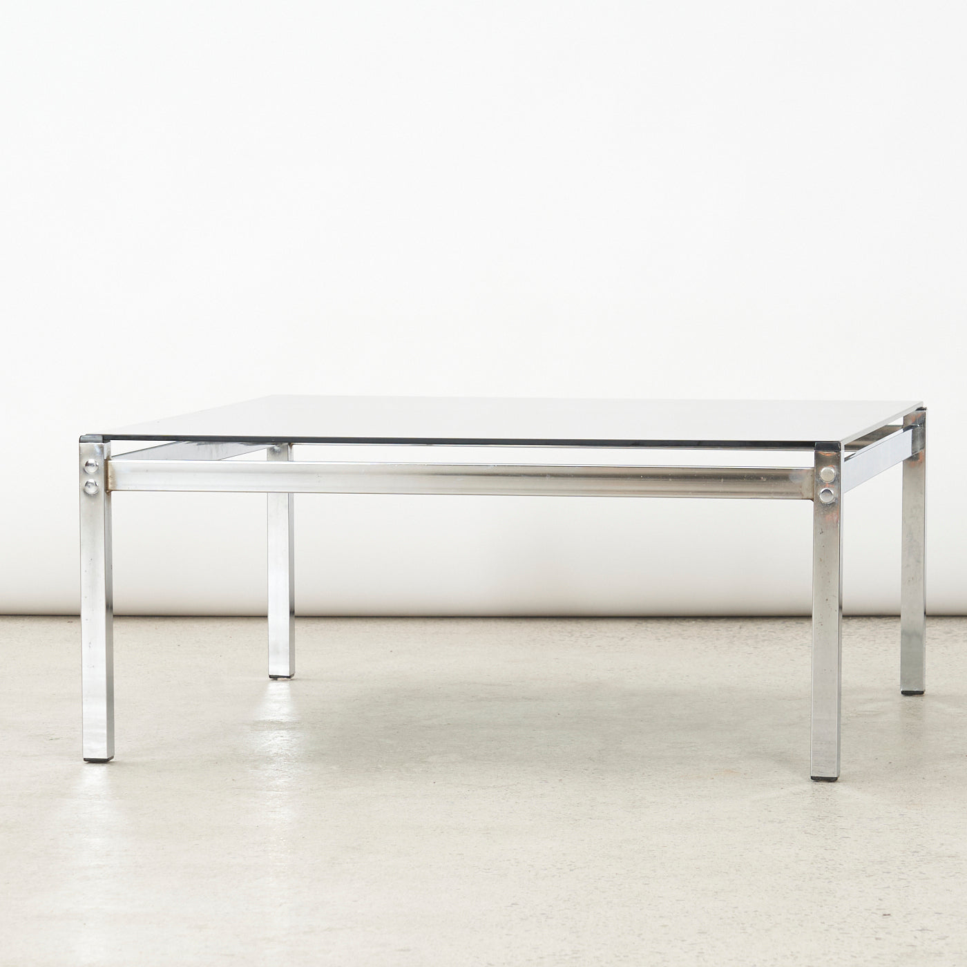 Vintage Metal & Smoked Glass Coffee Table