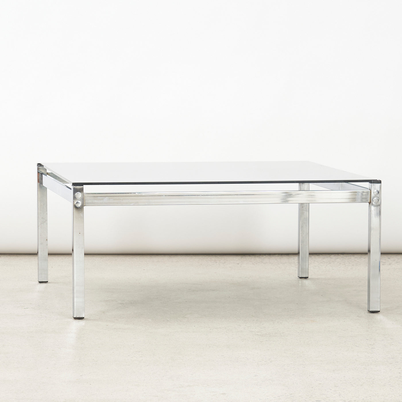 Vintage Metal & Smoked Glass Coffee Table