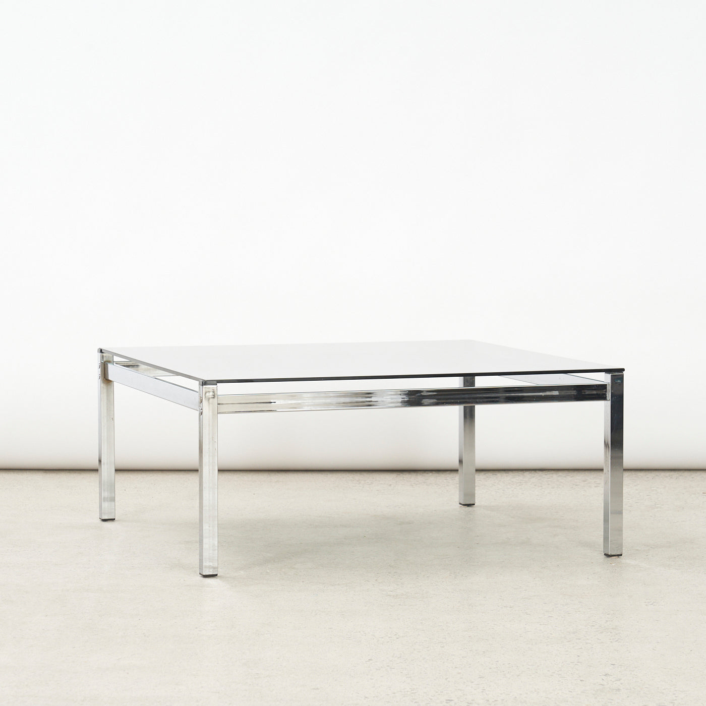 Vintage Metal & Smoked Glass Coffee Table