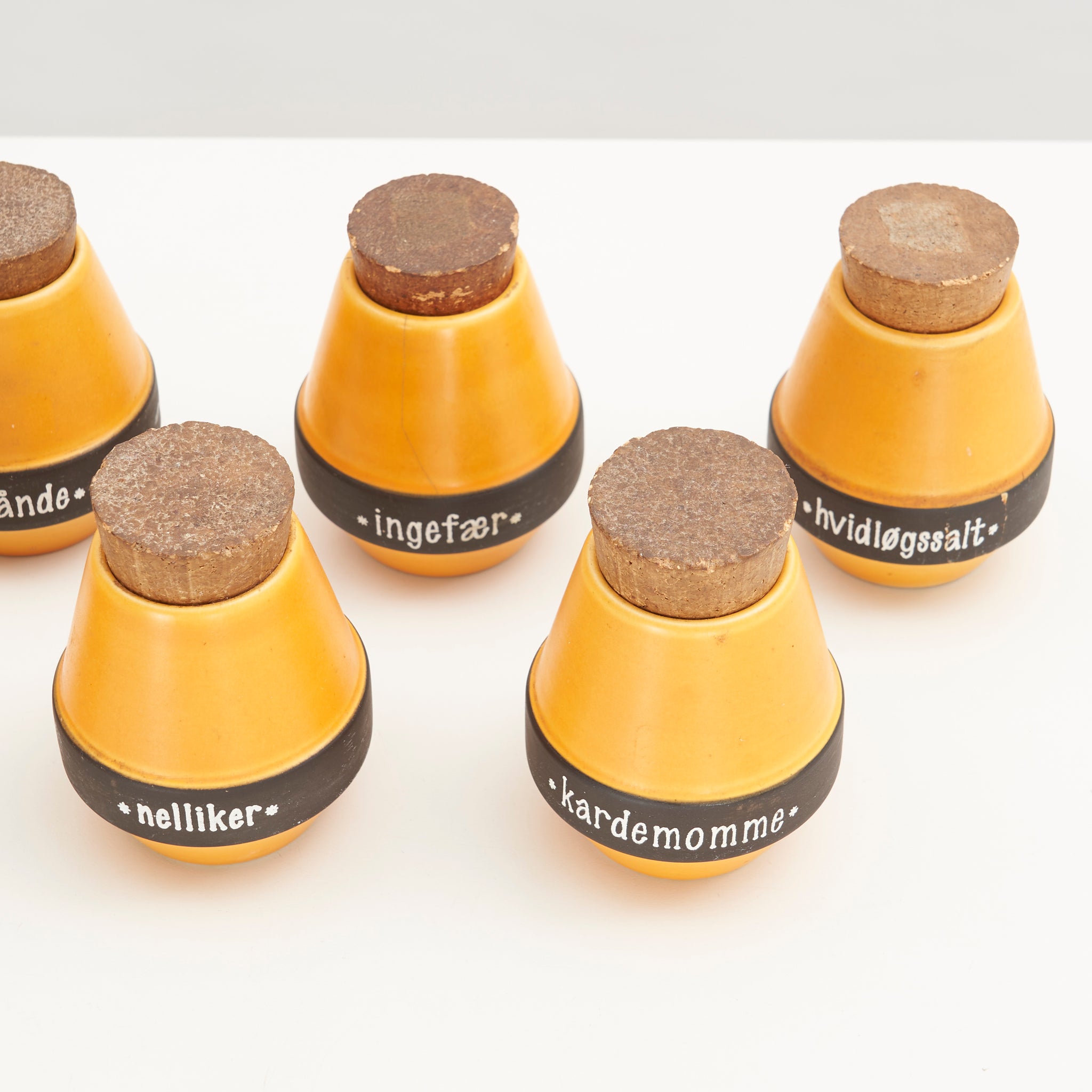 Set of 8 Ceramic Spice Containers by Søholm
