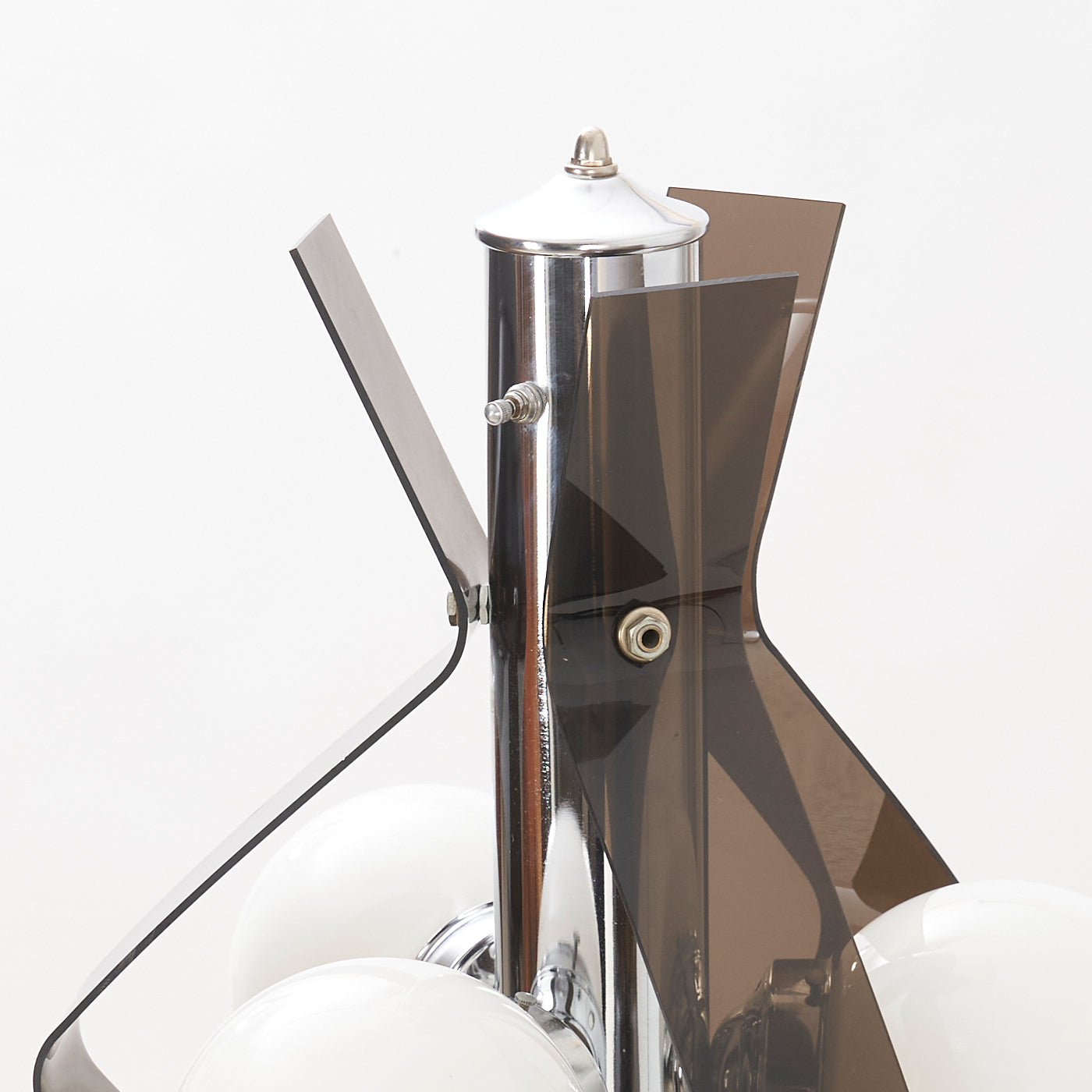 Vintage Chrome & Acrylic Tri-Shade Table Lamp