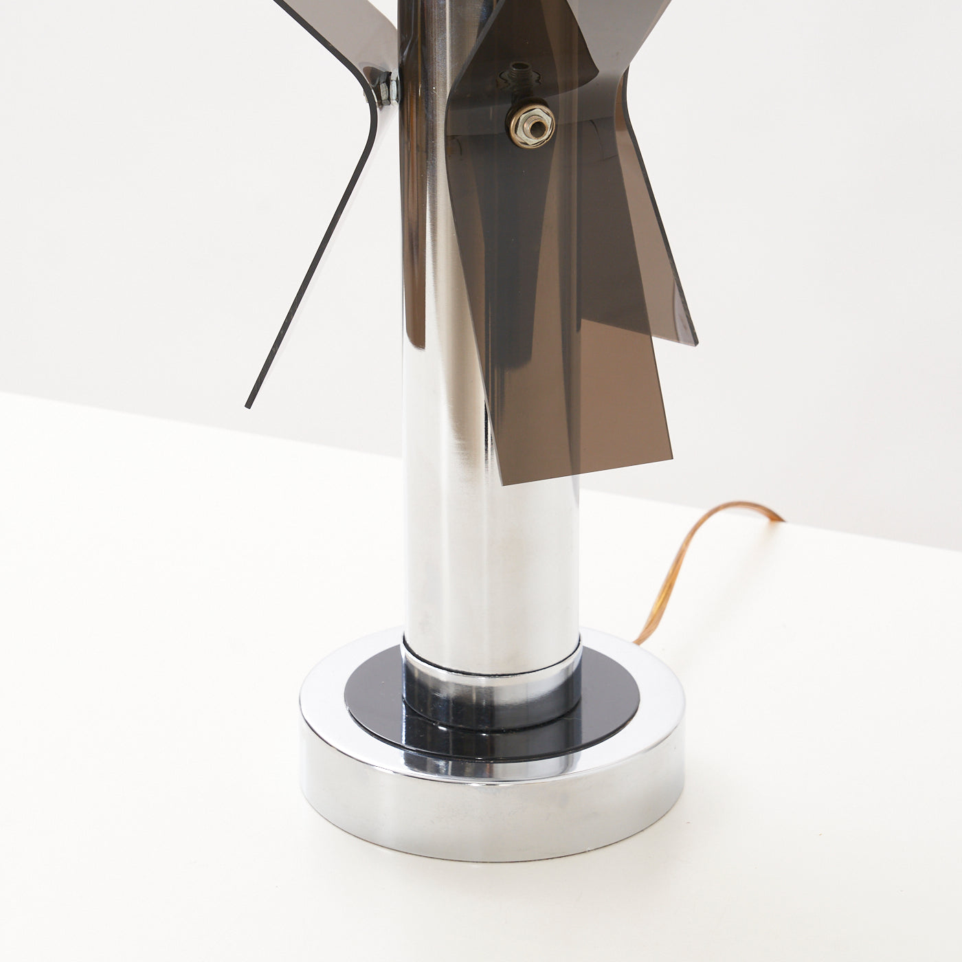 Vintage Chrome & Acrylic Tri-Shade Table Lamp
