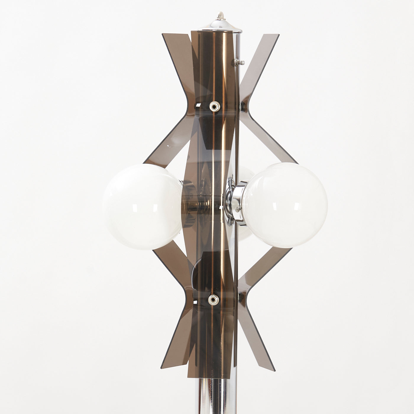 Vintage Chrome & Acrylic Tri-Shade Table Lamp