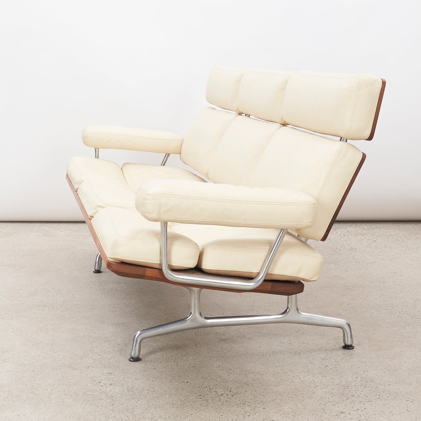 Eames Soft Pad Sofa in Leather & Walnut for Herman Miller